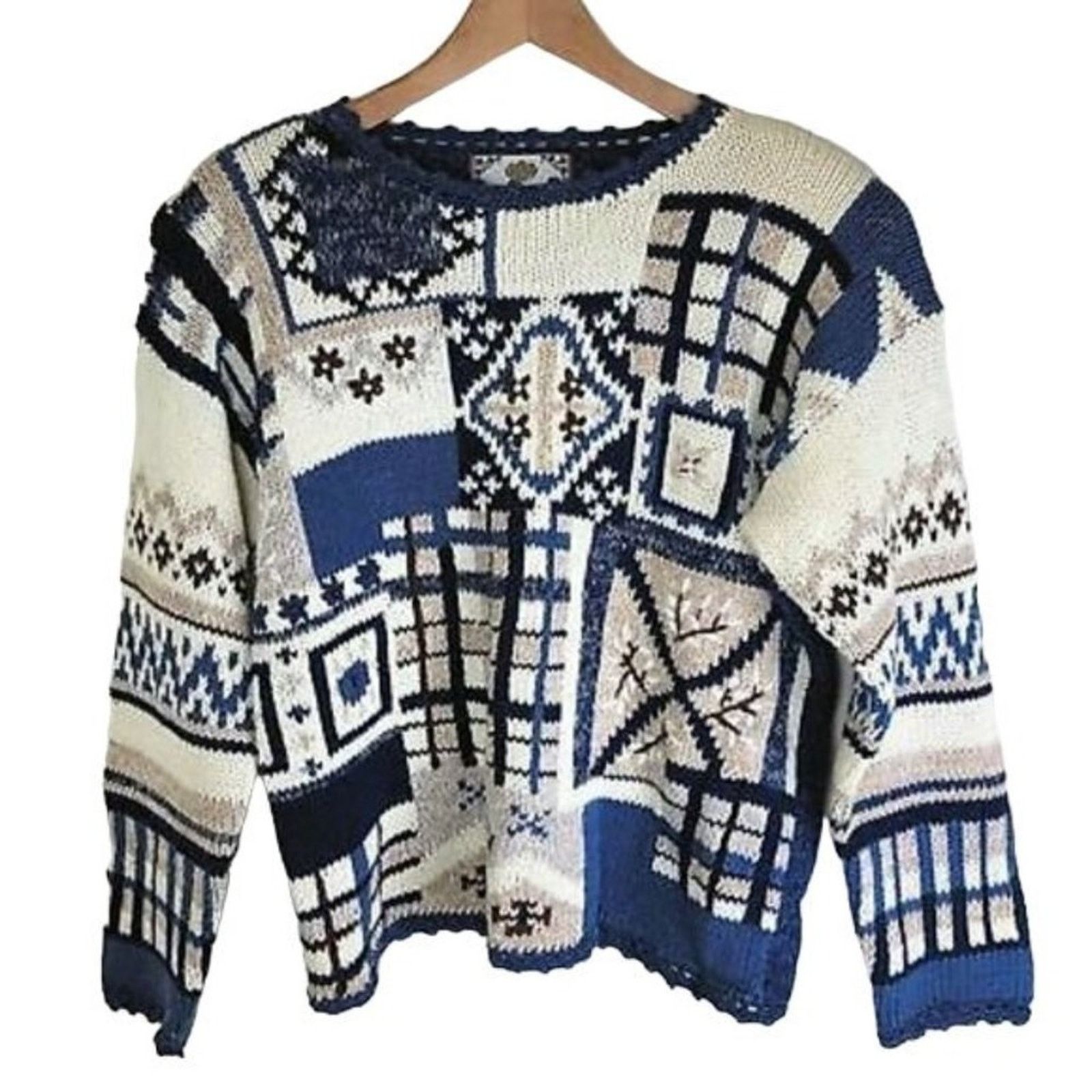 Vintage Tiara International Floral Knit Pullover Sweater Vintage 90s Size S / US 4 / IT 40 - 1 Thumbnail