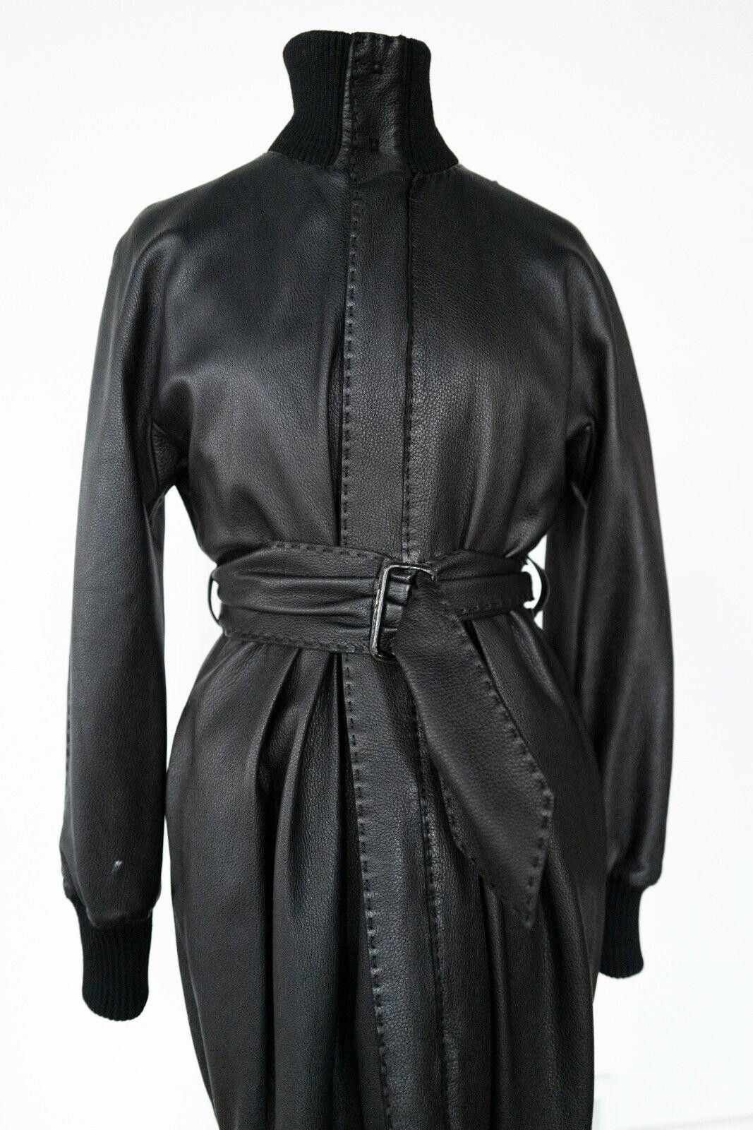 image of Jean Paul Gaultier Black Leather Jacket Sz. M, Women's (Size Medium)