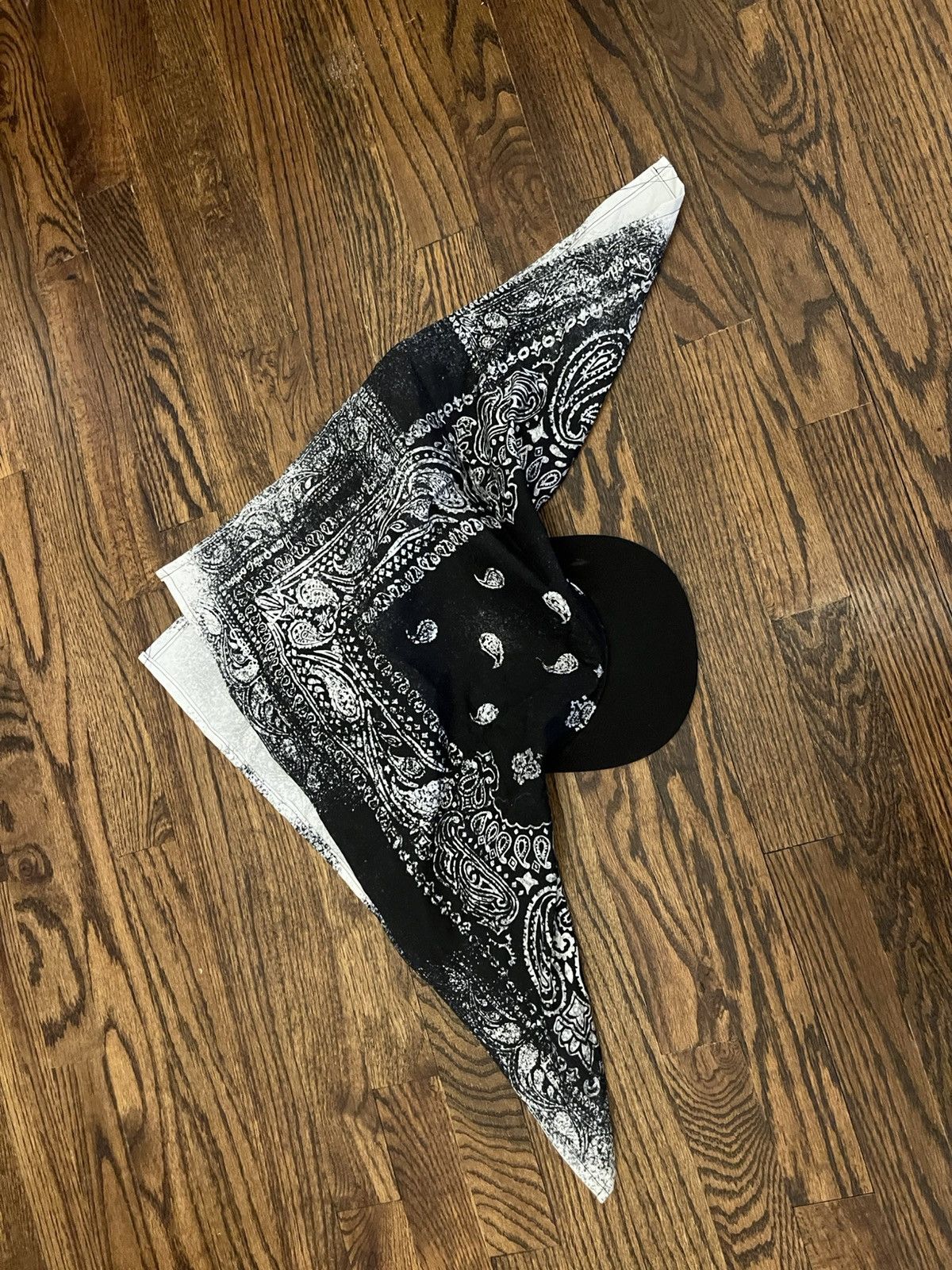 Japanese Brand × Vintage Bandana Hat - black Size ONE SIZE - 3 Thumbnail