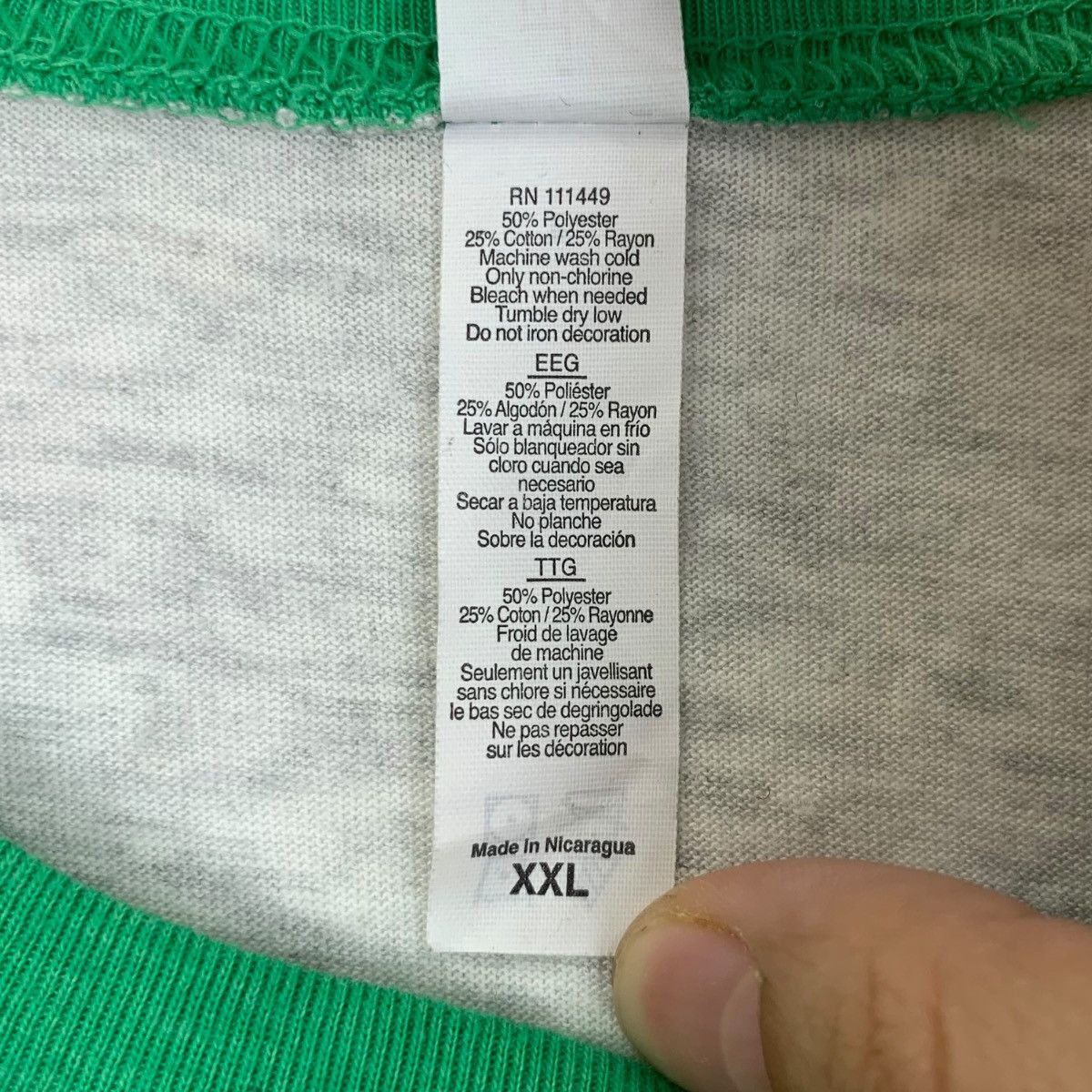 Next Level IRISH LUCK CLOVER HEARTS Shamrock Raglan Tee Shirt Size XXL / US 16-18 / IT 52-54 - 6 Thumbnail