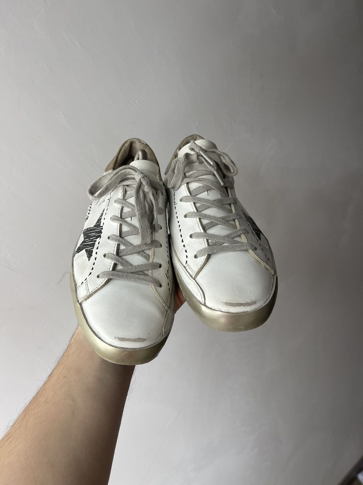 Golden Goose Golden Goose Super-Star Sneakers White Gold Glitter Star 39 Size US 9 / IT 39 - 3 Thumbnail