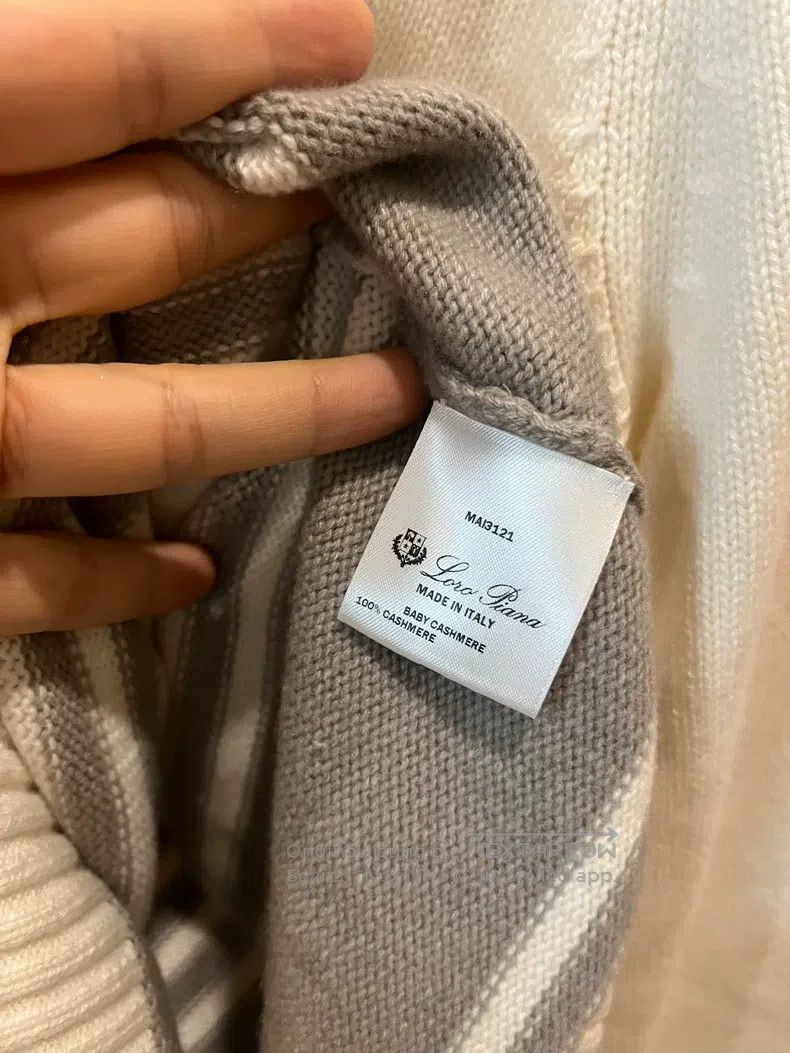 Loro Piana Loro Piana White Striped Cashmere Sweater Size M / US 6-8 / IT 42-44 - 6 Thumbnail