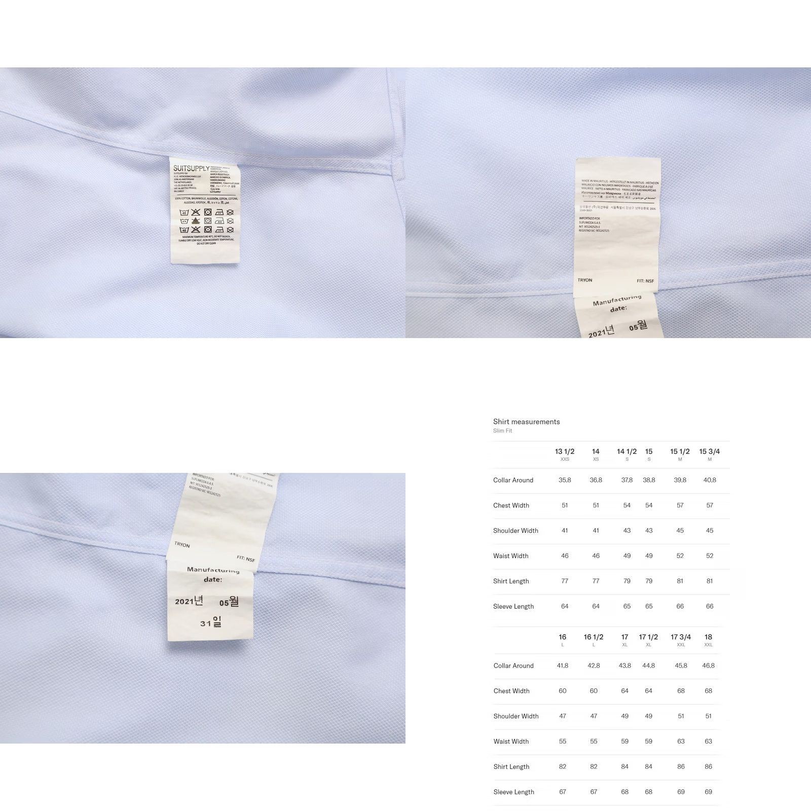 Suitsupply Suitsupply Slim Fit Formal Shirt Blue 43 / 17 Button-Up Dress Shirt Men, New, Button Up, Collared, Long Sleeve, Cotton, Suitsupply Size 46R - 8 Thumbnail