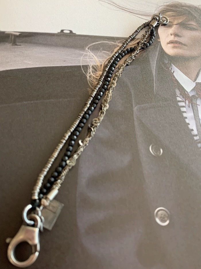Goti Goti Black Agate Layered Chain Bracelet XS/S/M New Size ONE SIZE - 1 Thumbnail