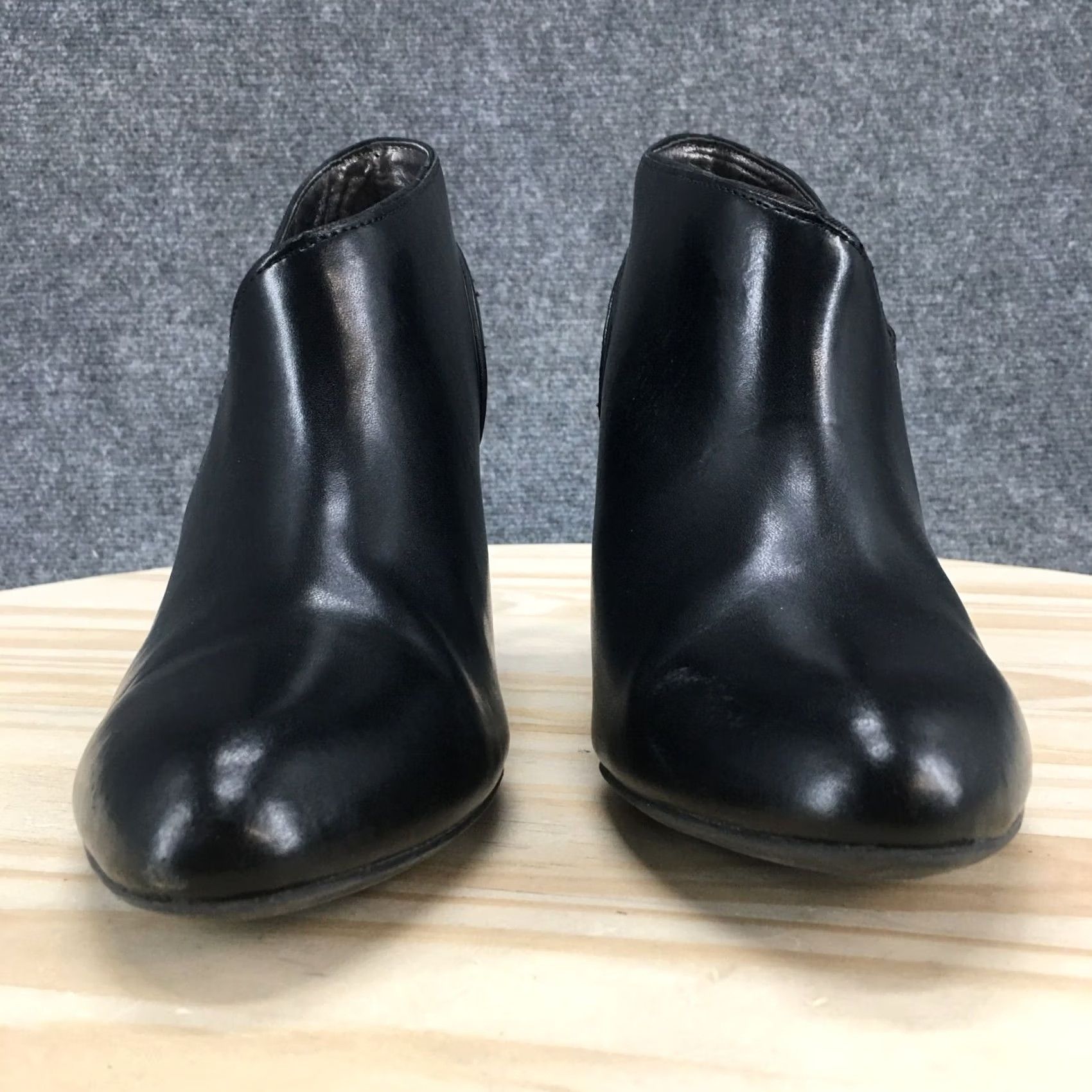 Vintage Adrienne Vittadini Boots Womens 9 Tikki Ankle Booties Black Leather High Heels Bootie Shoes Size US 9 / IT 39 - 7 Thumbnail