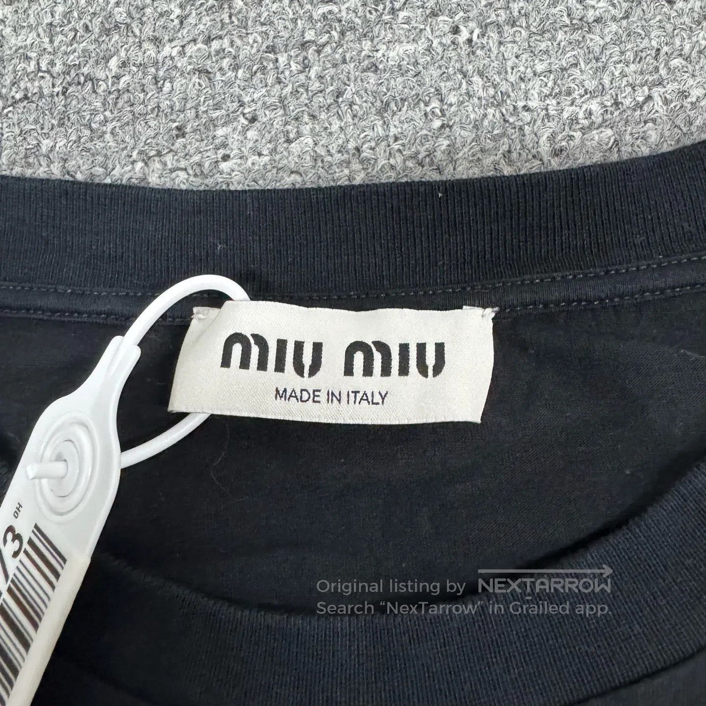 Miu Miu miu miu Alphabet logo round-neck long-sleeve T-shirt| Size S / US 4 / IT 40 - 6 Thumbnail