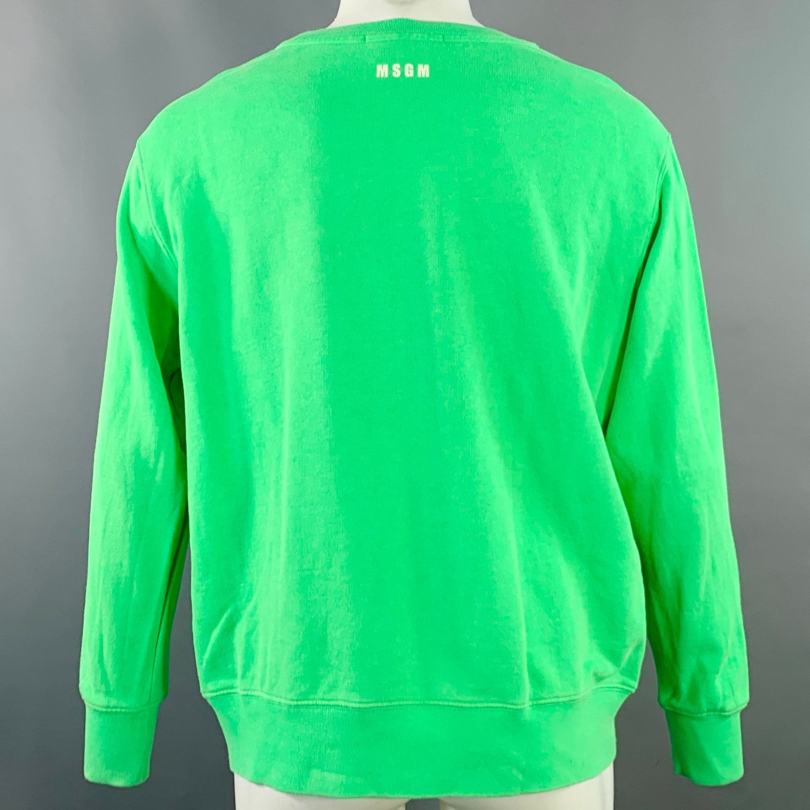 MSGM MSGM Alessandro Green Graphic Cotton Crew Neck Sweatshirt Size US M / EU 48-50 / 2 - 4 Thumbnail