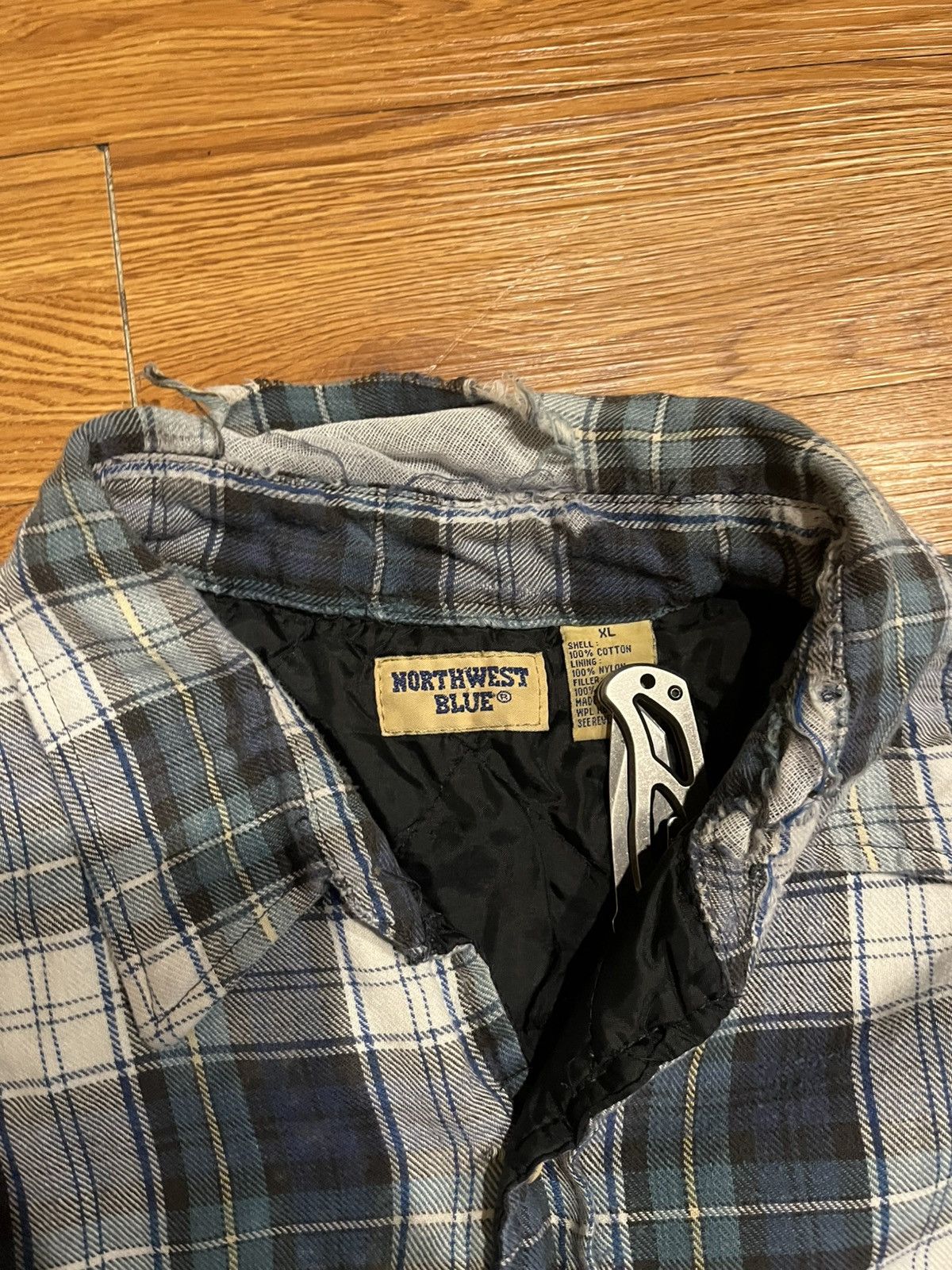 Vintage vintage 90’s blue plaid distressed button up jacket Size US XL / EU 56 / 4 - 5 Thumbnail