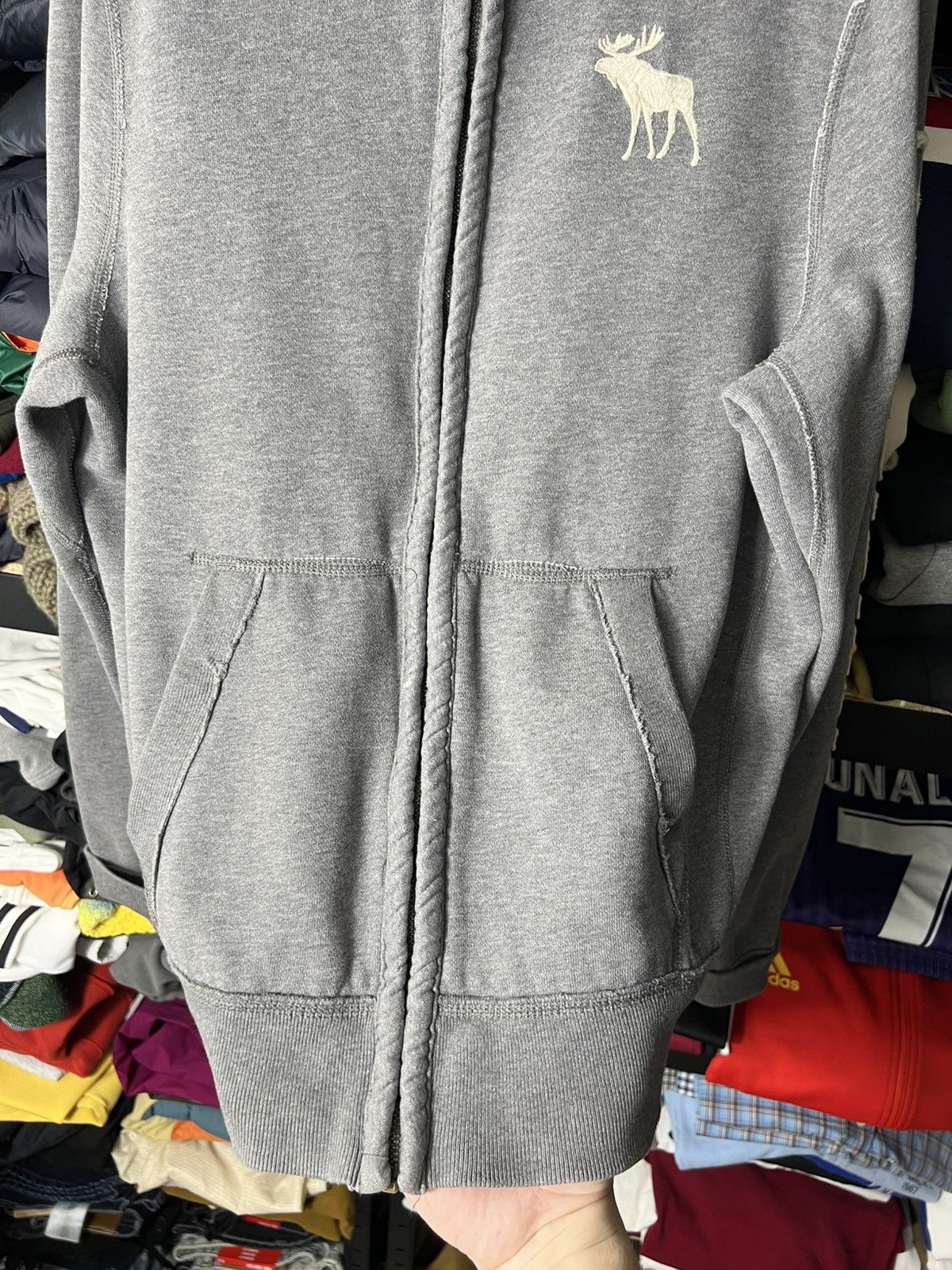 Abercrombie & Fitch Vintage Abercrombie & Fitch Moose Zip Hoodie Grey Size XL Size US XL / EU 56 / 4 - 8 Thumbnail
