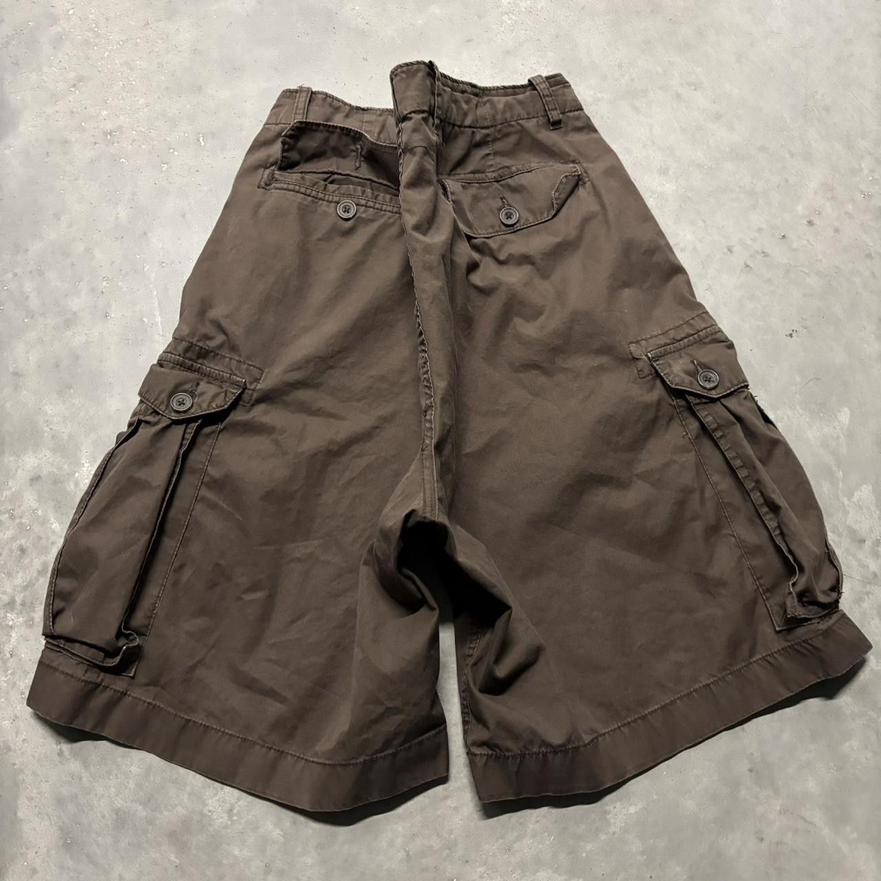 Japanese Brand × Vintage Crazy Vintage Y2K/2000s Baggy Brown Skater Cargo Shorts! Size US 36 / EU 52 - 5 Thumbnail