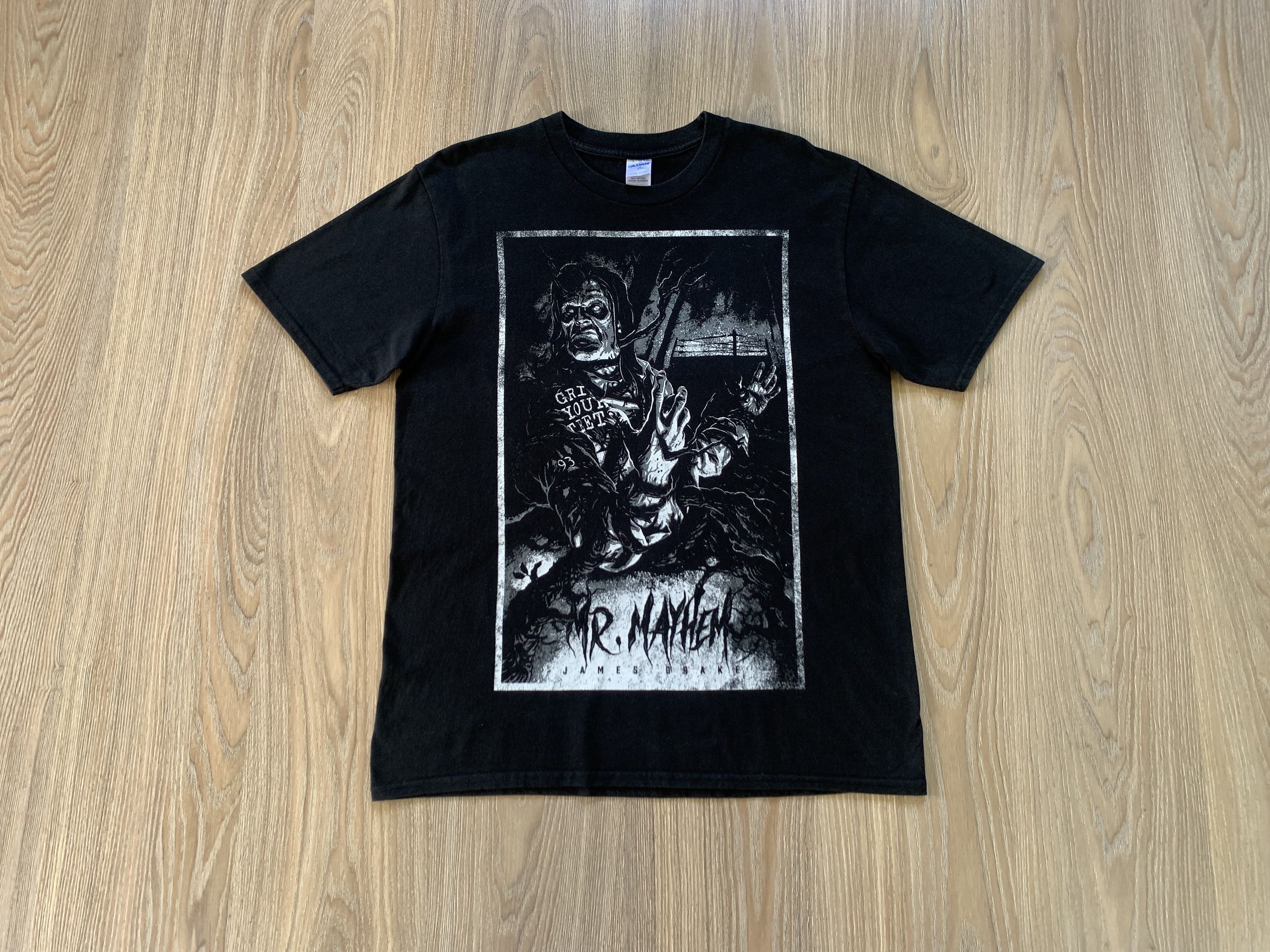 WWE Rare Vintage Mr Mayhem James Drake Cotton Printed T Shirt Size US L / EU 52-54 / 3 - 1 Thumbnail