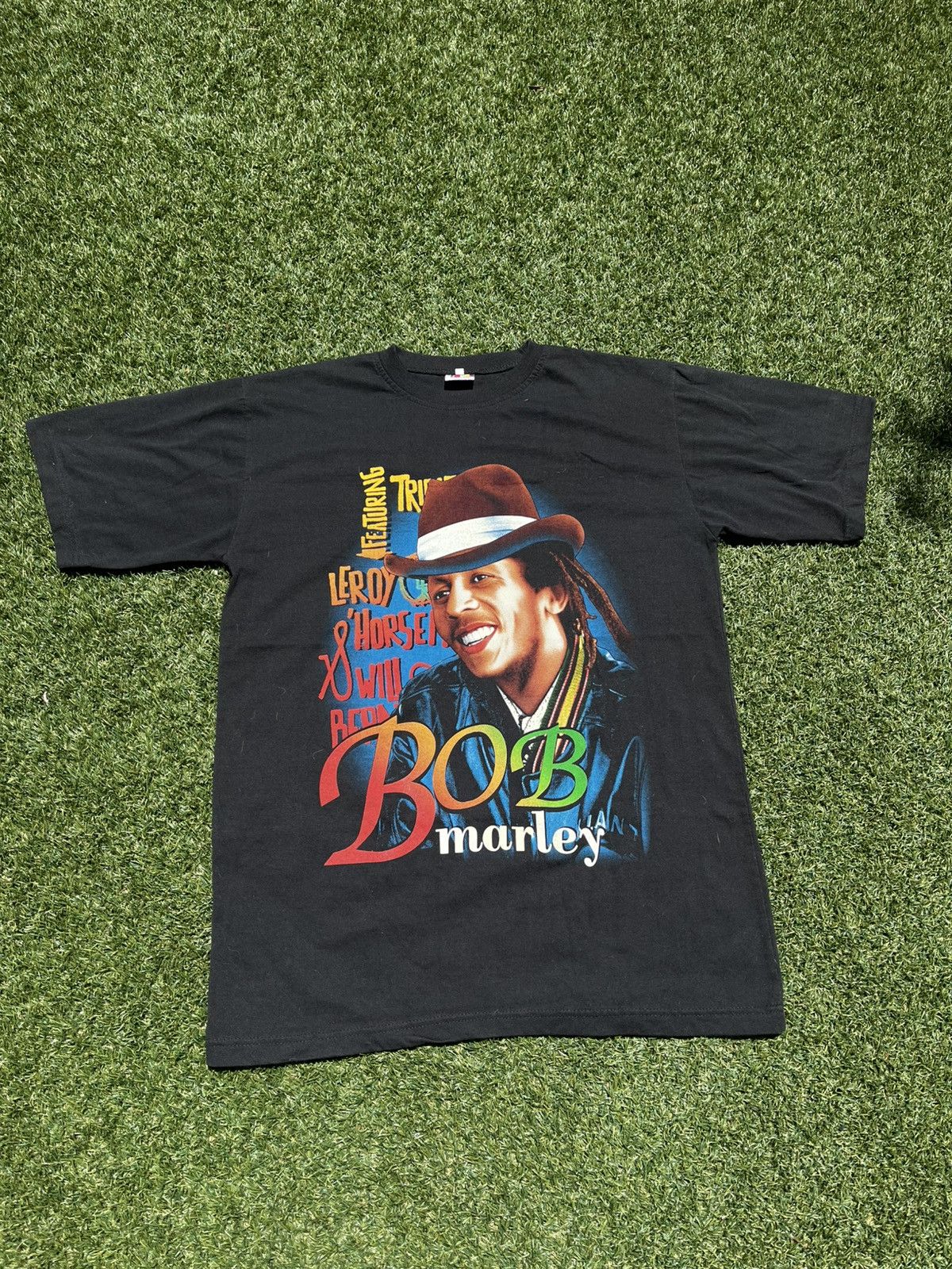 Vintage VTG 00’s Bob Marley Rap Style Black Tee Size US L / EU 52-54 / 3 - 1 Thumbnail