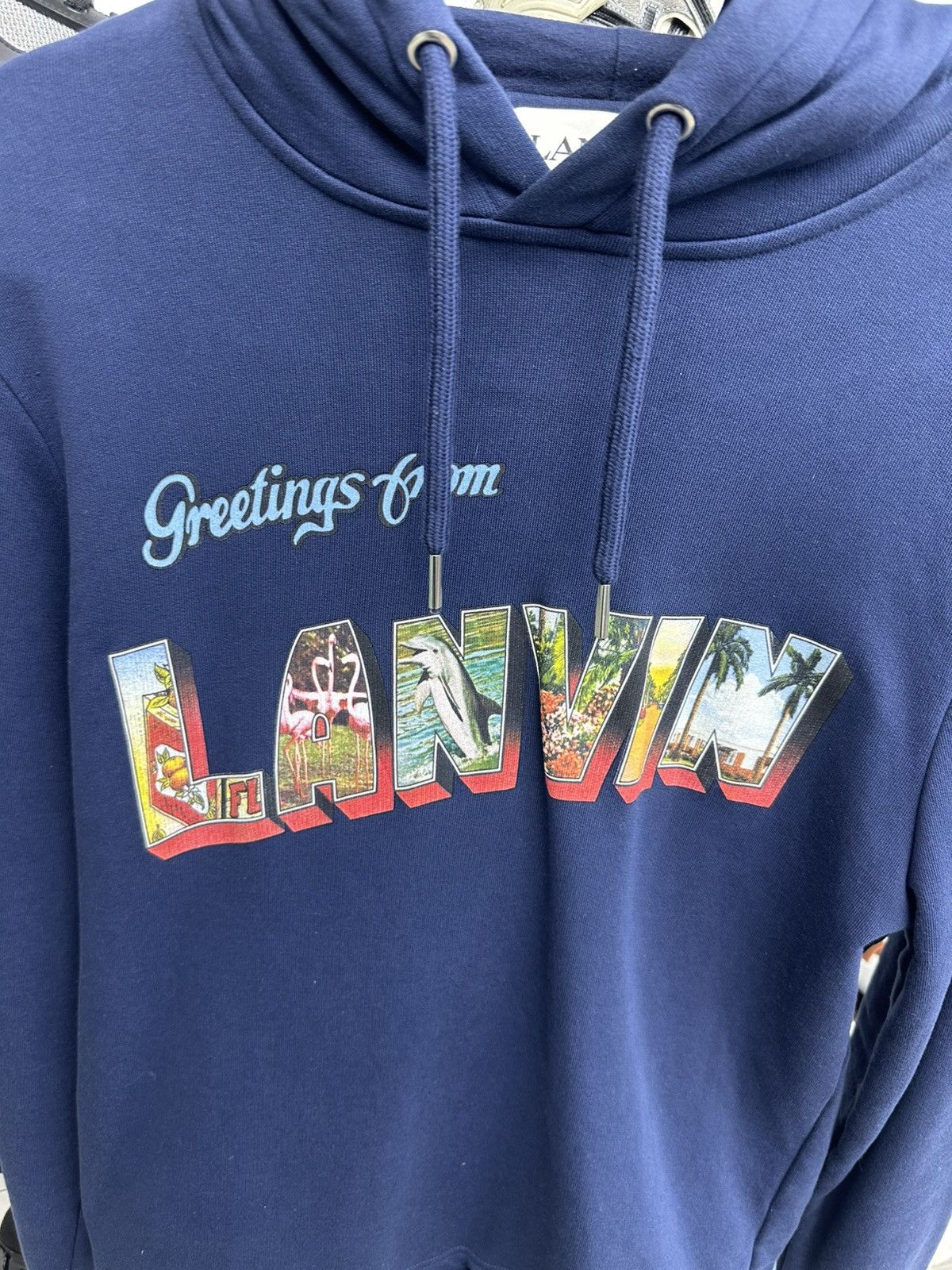 Lanvin Lanvin Hoodie Navy Blue Greetings From Lanvin Size US S / EU 44-46 / 1 - 2 Thumbnail