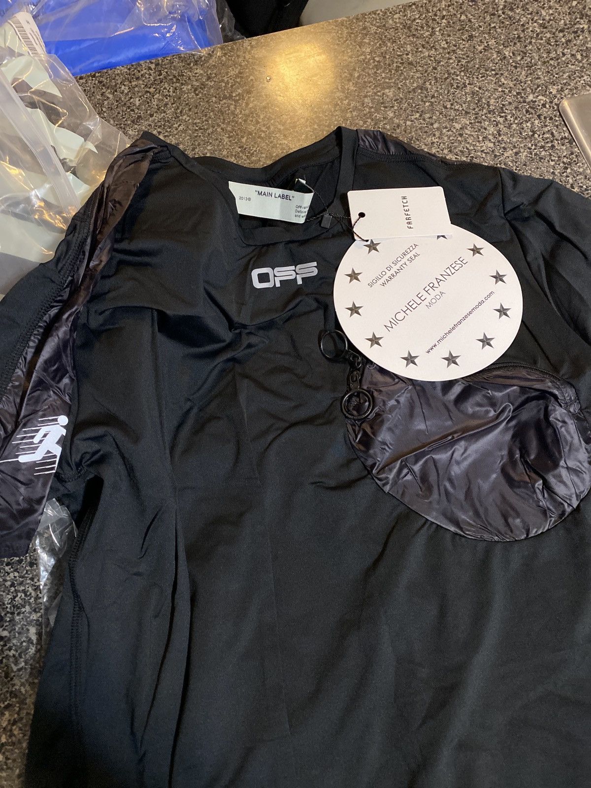 Off-White × Virgil Abloh Off-White Jogging T-Shirt Black Silver/ UO T-Shirt Size US M / EU 48-50 / 2 - 11 Thumbnail