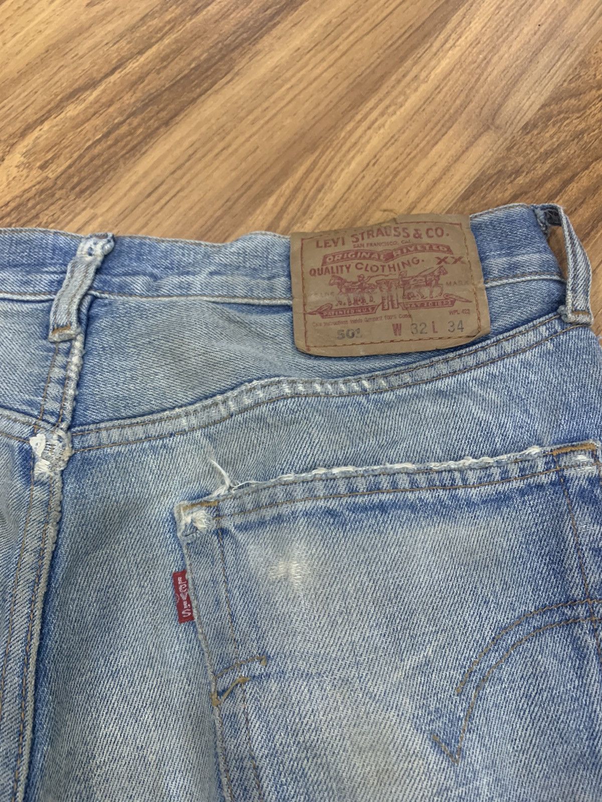 Levi's VTG DESTROYED DISTRESSED SELVEDGE DENIM JEANS SIZE 32 Size US 32 / EU 48 - 6 Thumbnail