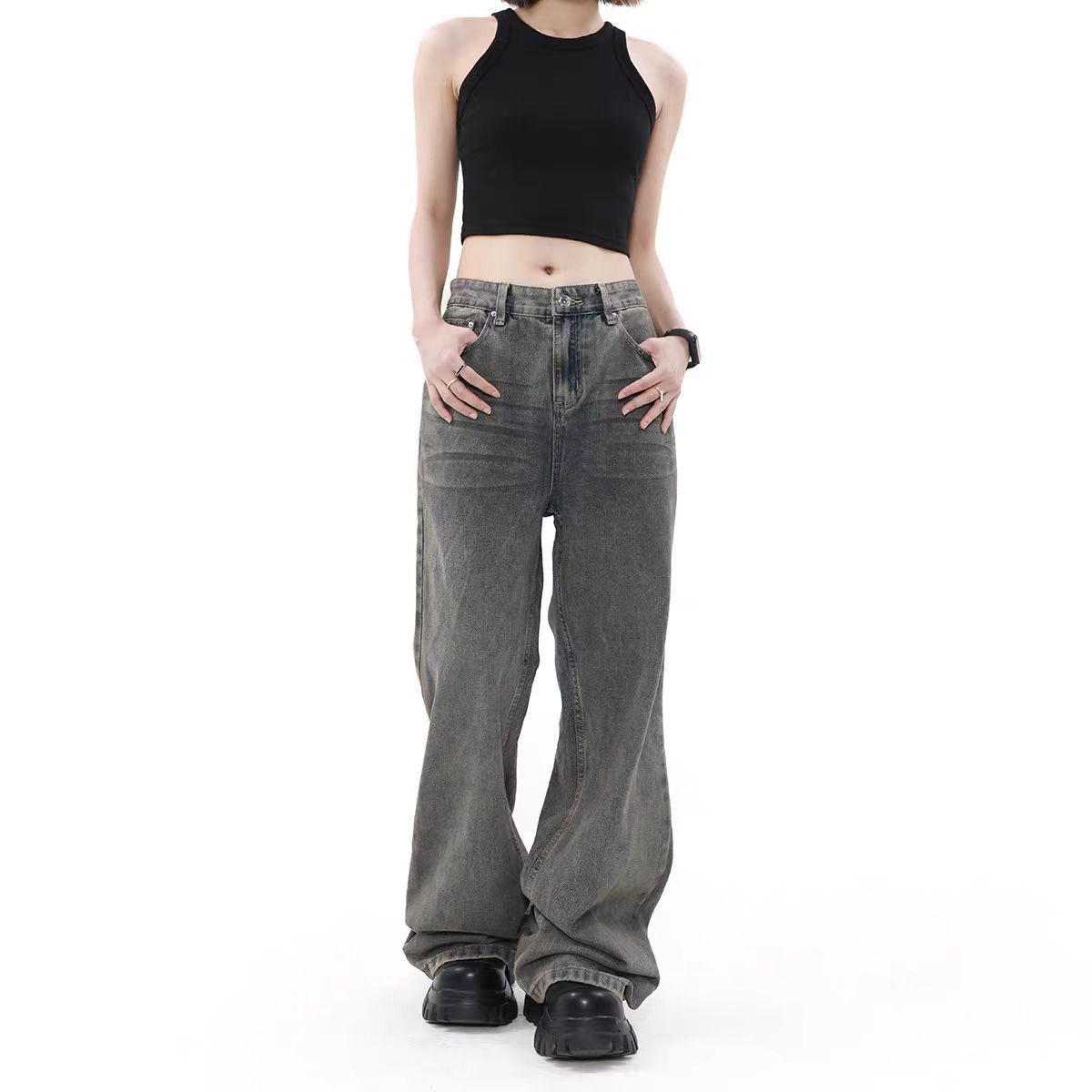 Japanese Brand × Jean Vintage high street washed straight leg jeans Size US 30 / EU 46 - 4 Thumbnail