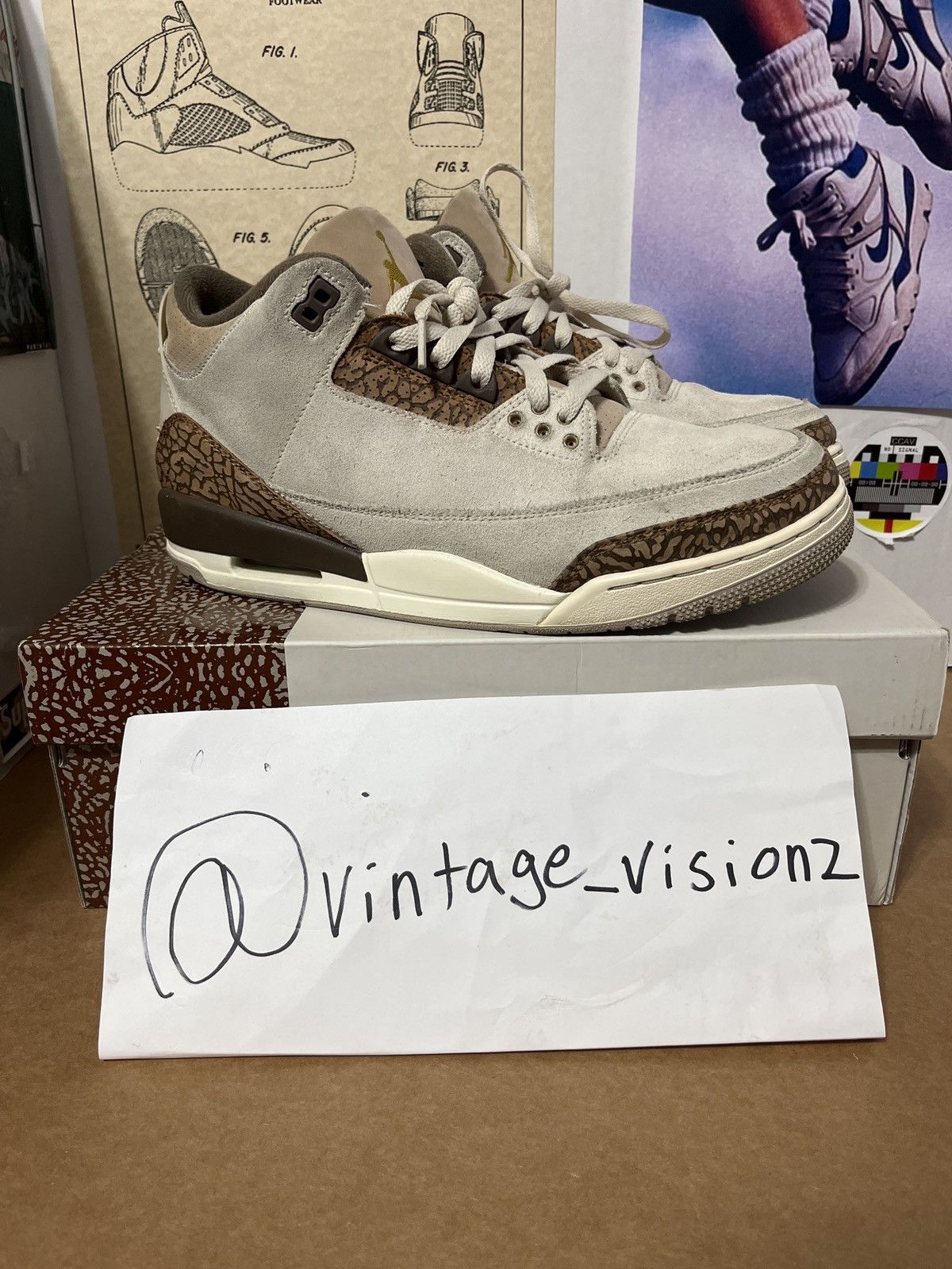 image of Jordan Brand 3 Retro Palomino Shoes in Brown, Men's (Size 11)