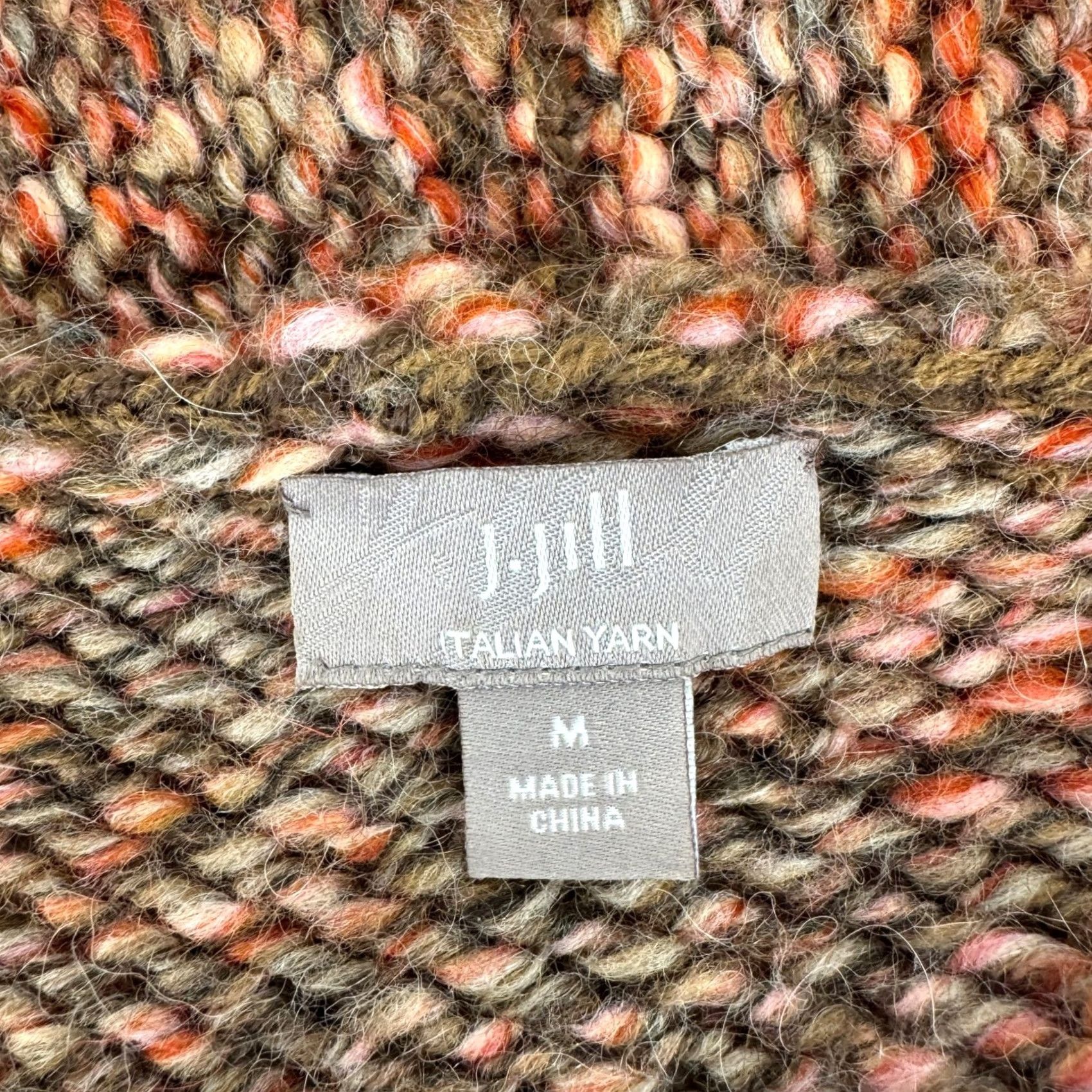 J. Jill J Jill Cardigan Wool Alpaca Knit Sweater Geometric Open Front Collared N/A Size M / US 6-8 / IT 42-44 - 3 Thumbnail