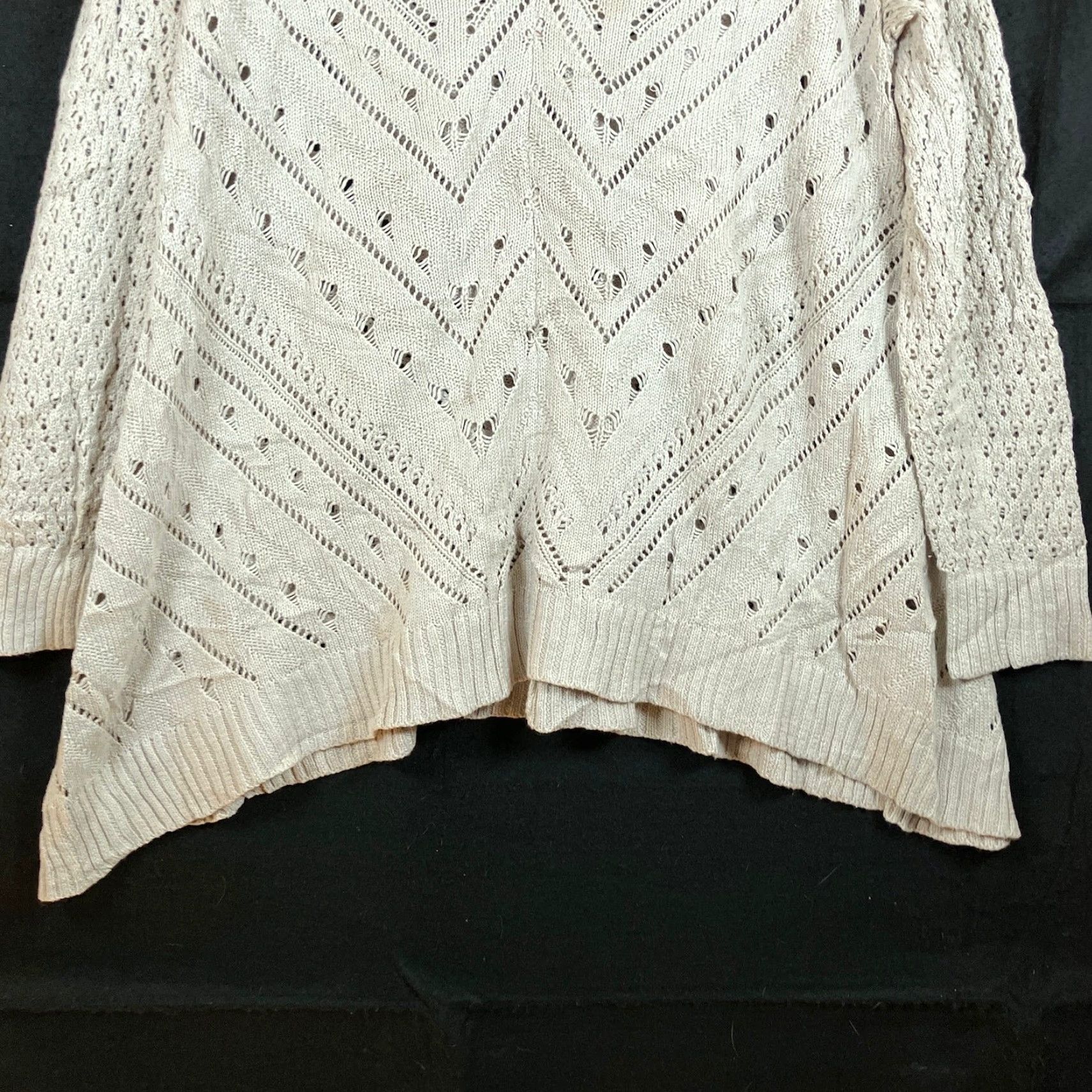 Torrid Torrid Womens Sweater Cream V Neck Pullover Open Knit Cotton Blend 1 Size XS / US 0-2 / IT 36-38 - 3 Thumbnail