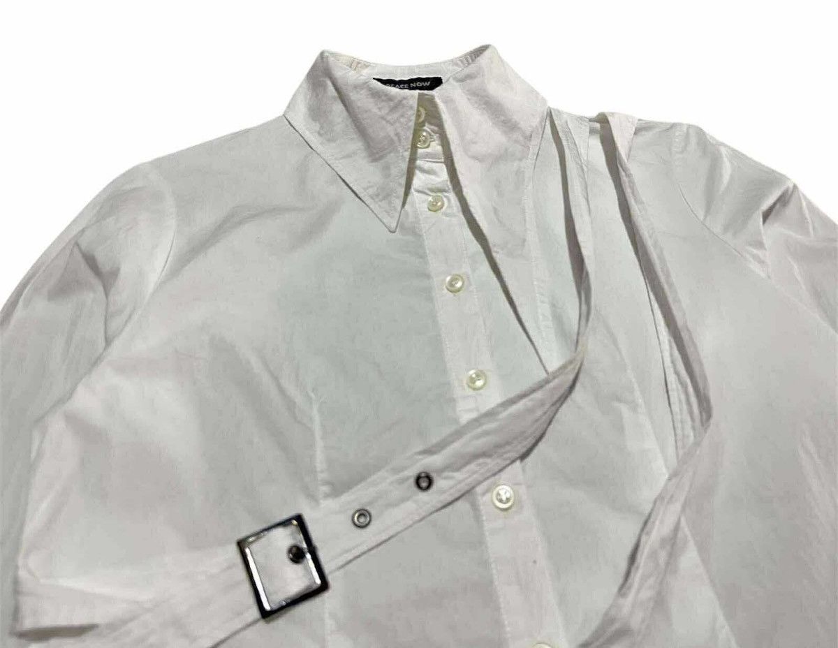 If Six Was Nine 🔥Sick Y2K Peace Now Bondage Shirt Asymmetric Collar Size M / US 6-8 / IT 42-44 - 3 Thumbnail