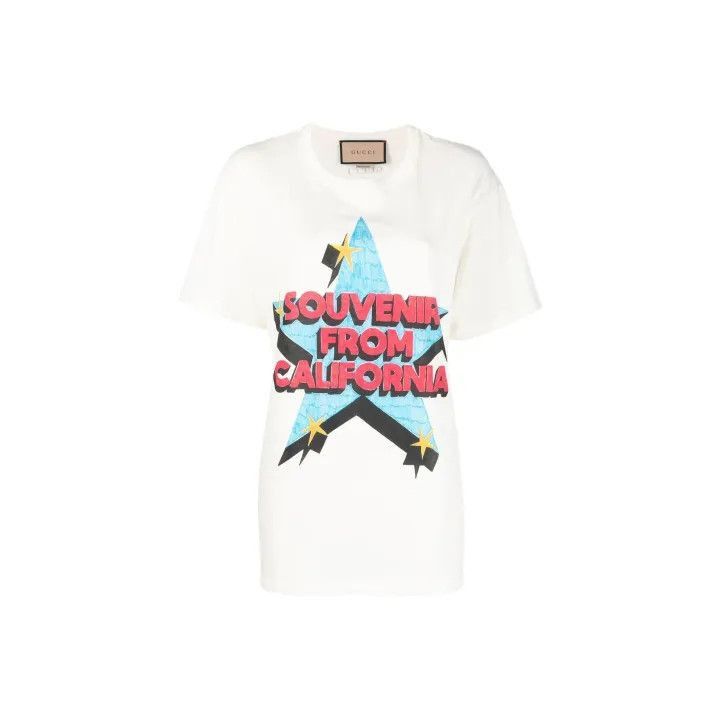 Gucci White Graphic Short Sleeve T-Shirt-2507