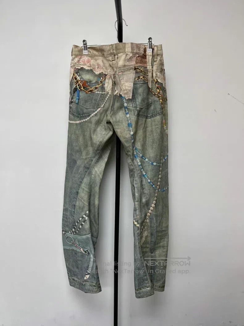Acne Studios Acne Studios Lace Pearl Chain 3D Printed Loose Curved Knif Size US 26 / EU 42 - 2 Thumbnail