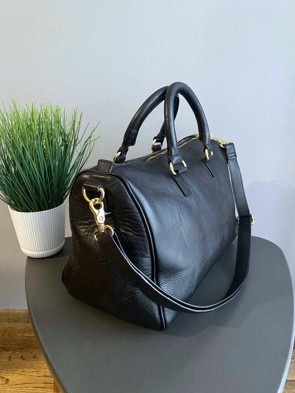 SANDQVIST Sandqvist Black Leather Handbag Shoulder Bag Size ONE SIZE - 5 Thumbnail