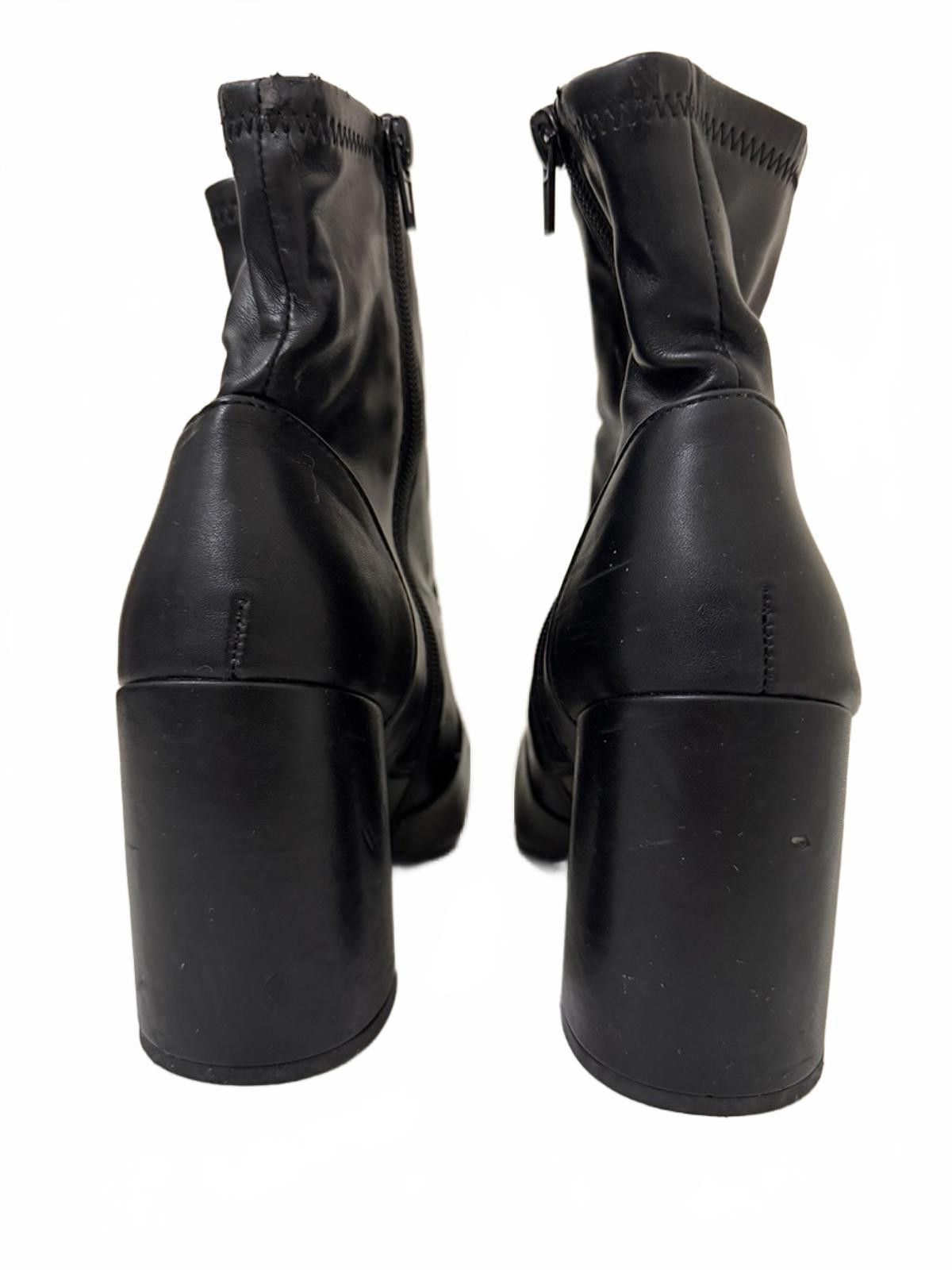 Unknown London Black Sock Boots with Block Heel Size US 8 / IT 38 - 5 Thumbnail