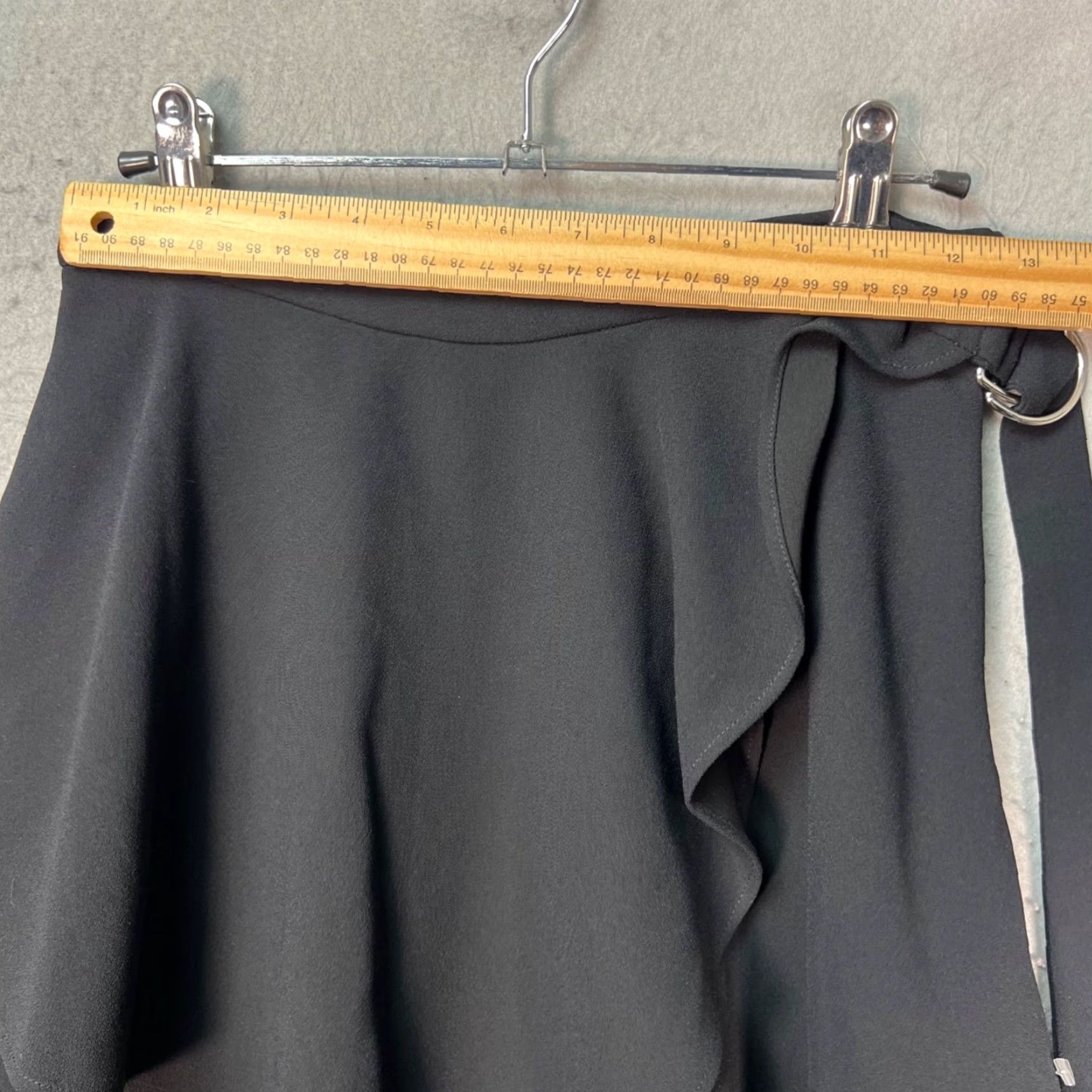 Iro IRO Womens Skirt Short Wrap Asymmetric Ruffle D-Ring Black 36 XS? (Note: Original size 36, but avoid guessing) Size 25" / US 0 / IT 36 - 5 Thumbnail
