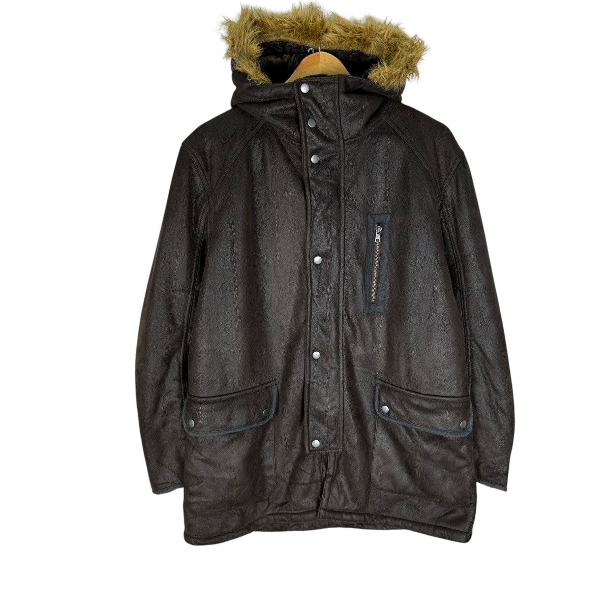 If Six Was Nine ☀️QUARTA COX SYNTHETIC LEATHER FUR HOODIE JACKET Size US L / EU 52-54 / 3 - 2 Thumbnail