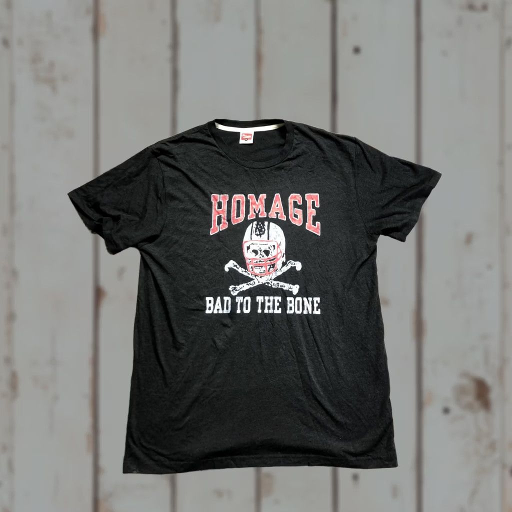 Vintage Homage Shirt Mens XL Gray Bad To The Bone Football Skull Graphic Tee Size US XL / EU 56 / 4 - 1 Thumbnail
