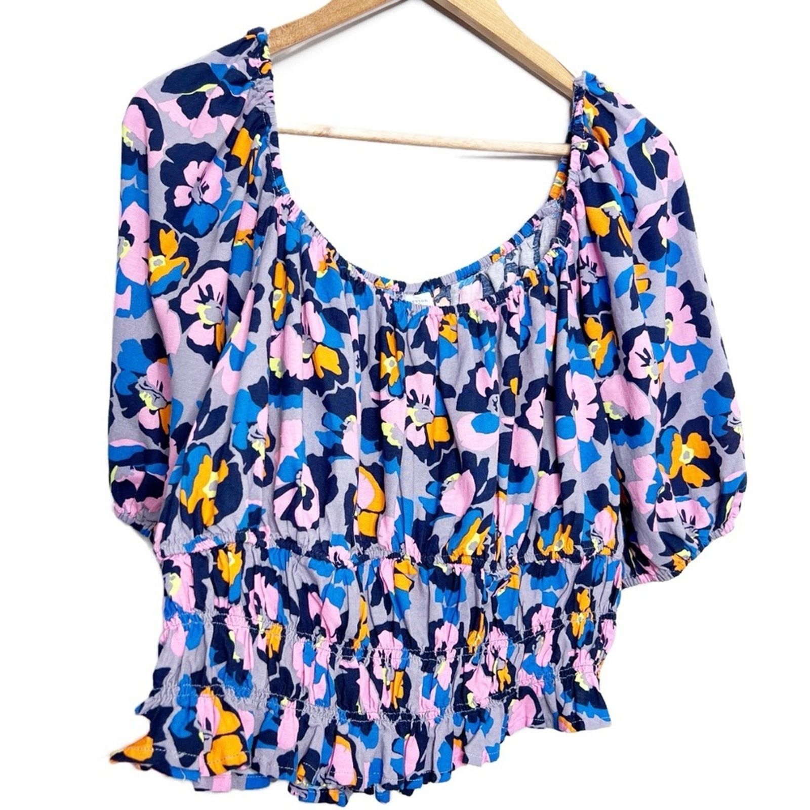 Parker New with Tags Women's Peyton & Parker Floral Smock Blouse Size XL / US 12-14 / IT 48-50 - 12 Thumbnail