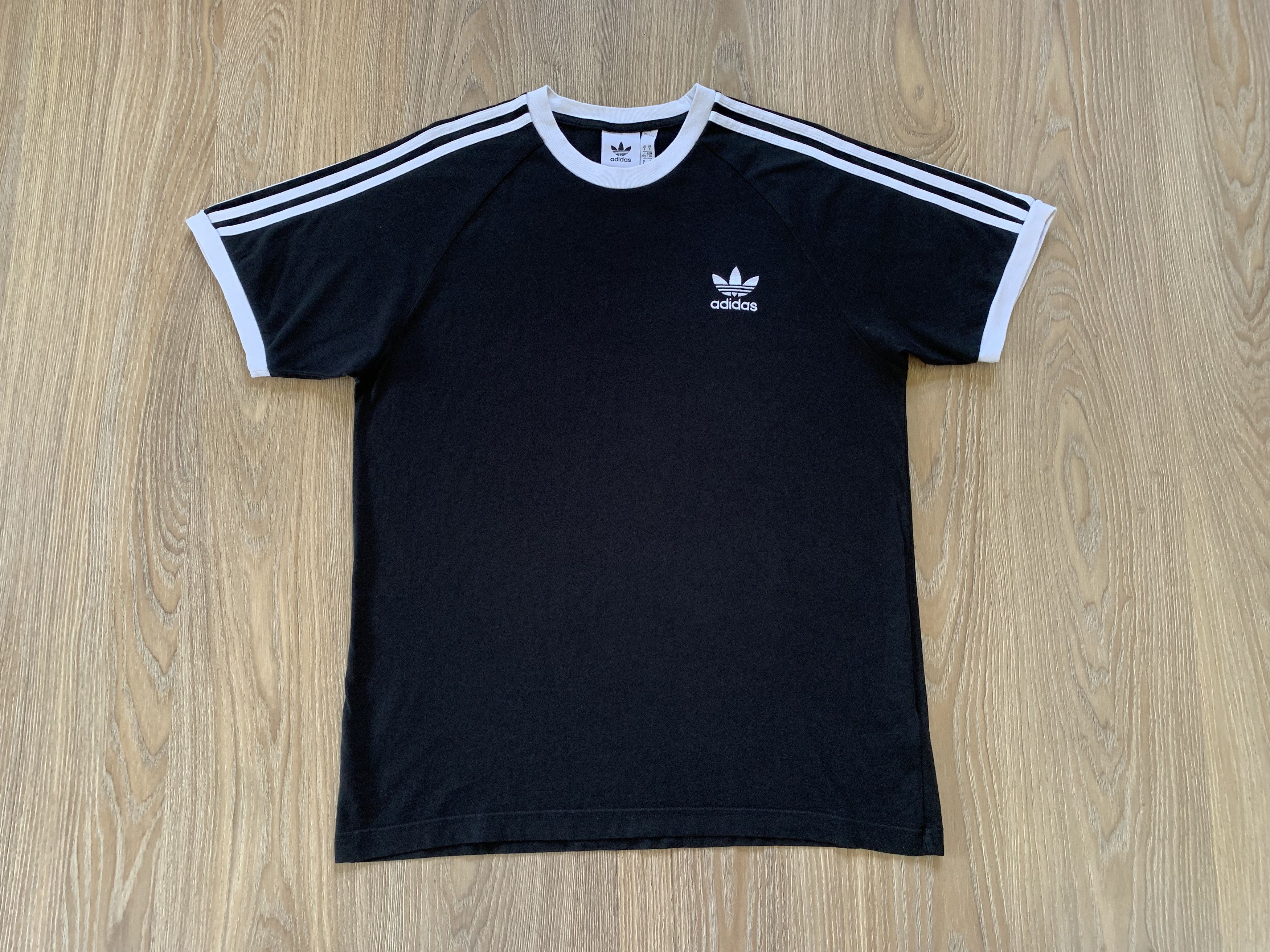 Adidas Adidas Black Cotton T Shirt Size US L / EU 52-54 / 3 - 2 Thumbnail