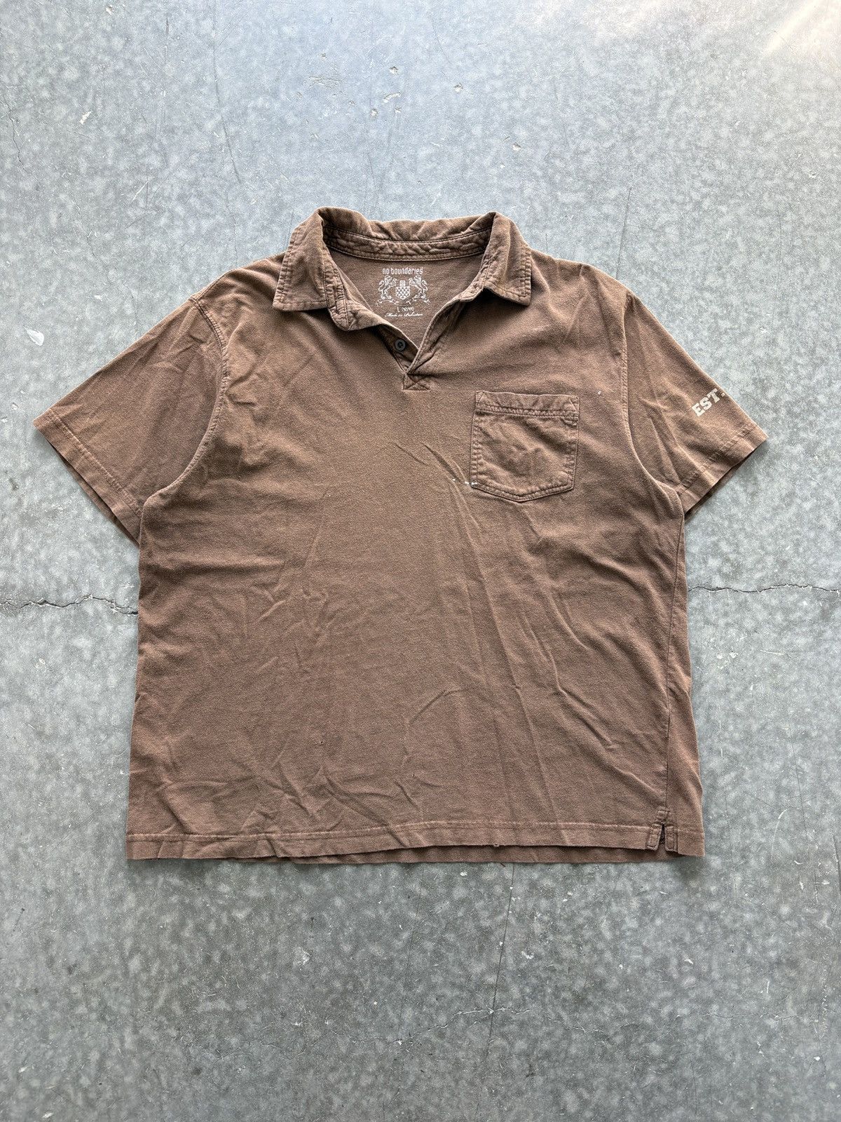 Vintage Vintage Y2K No Boundaries Polo Shirt Grunge Skater Style Size US L / EU 52-54 / 3 - 3 Thumbnail