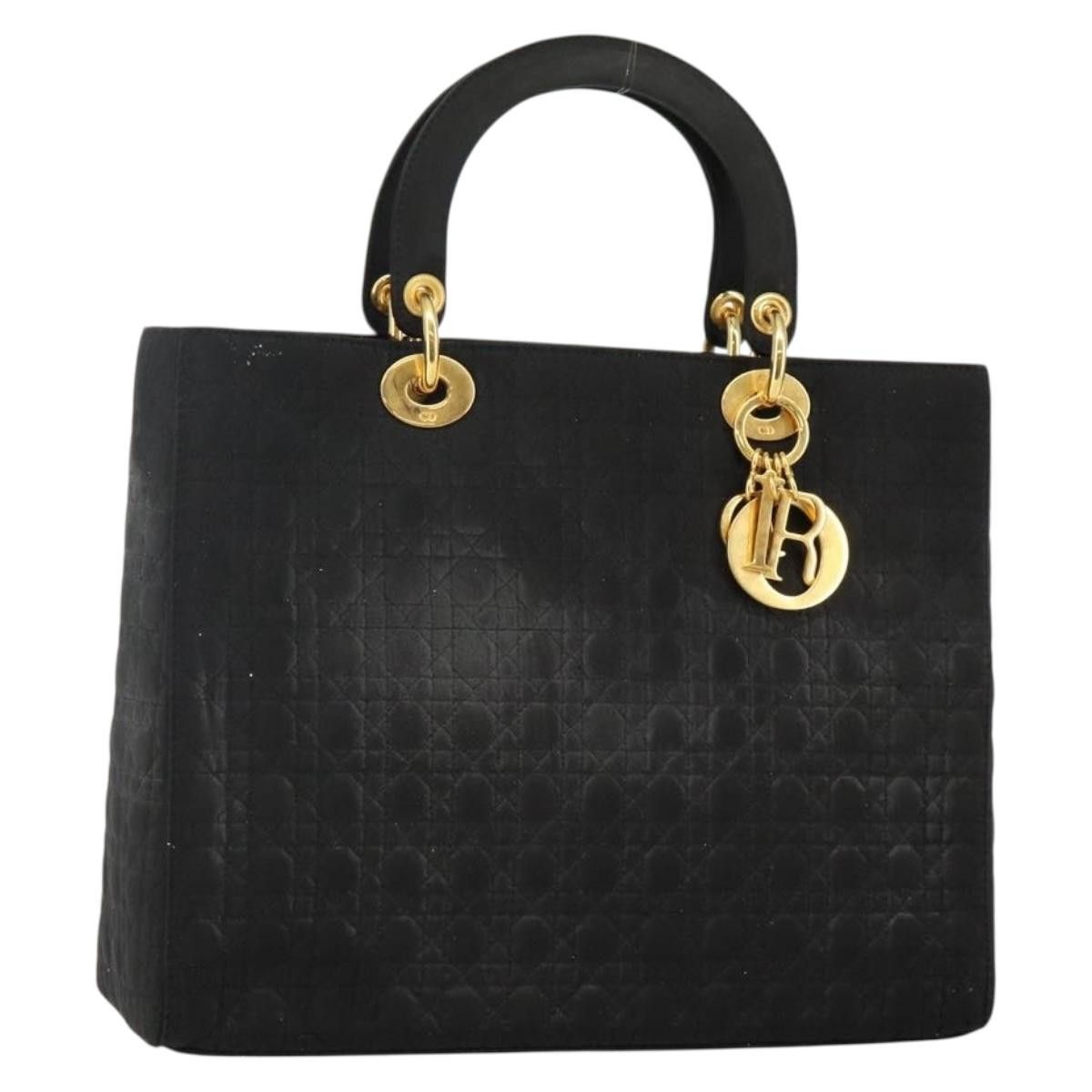Dior DIOR Canage Hand Bag Nylon Black Gold Size ONE SIZE - 1 Thumbnail