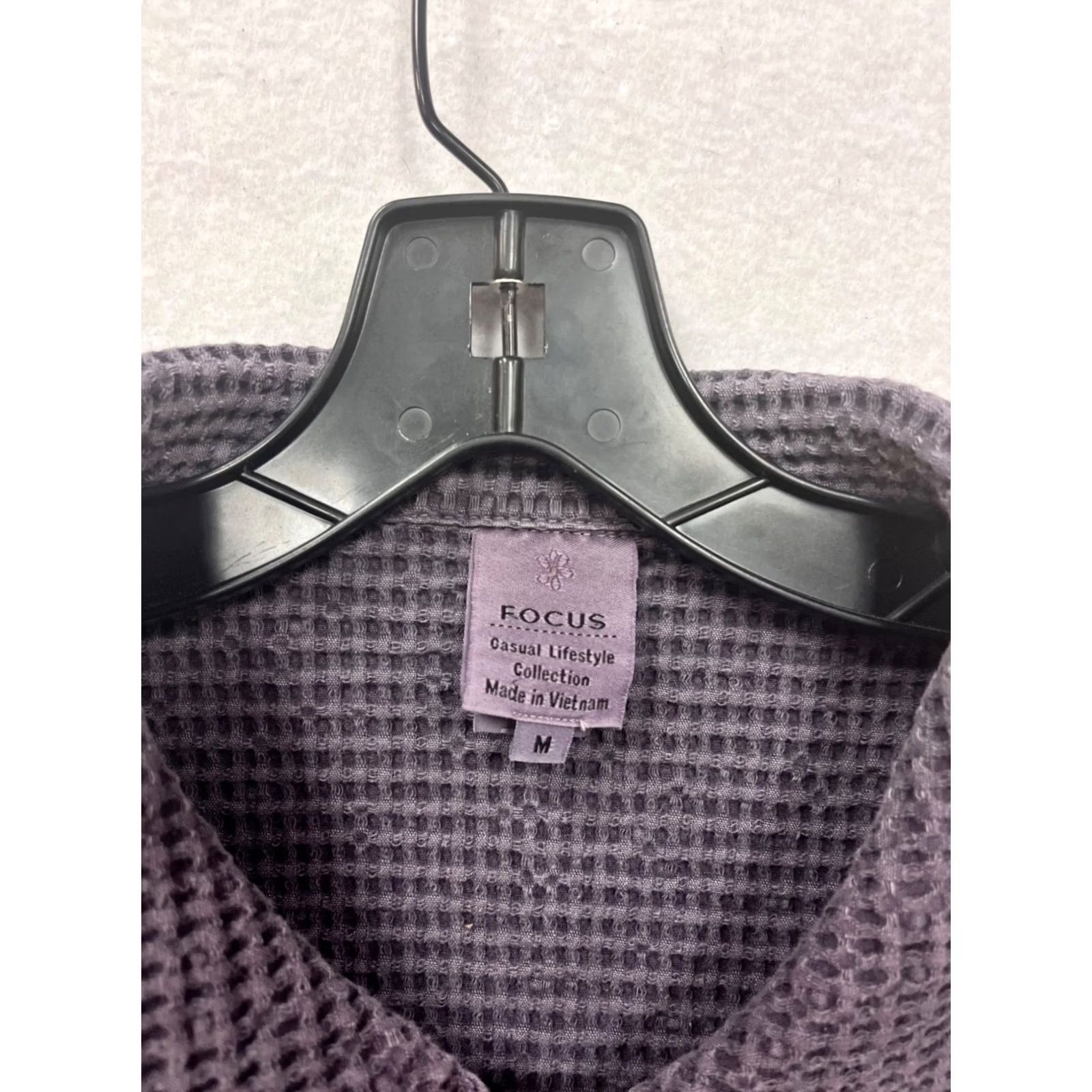 Vintage VINTAGE Focus Jacket Women M Purple Waffle Knit Button-Up Shirt? Size M / US 6-8 / IT 42-44 - 3 Thumbnail
