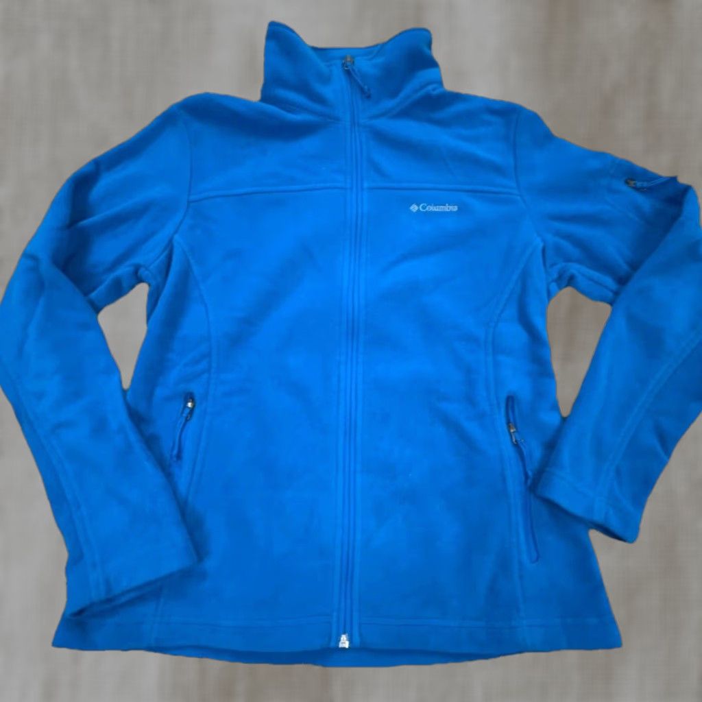 Layer 8 Columbia Jacket Women Medium Blue Fleece Sweater Coat Outdoors Hiking A9 Size M / US 6-8 / IT 42-44 - 1 Thumbnail