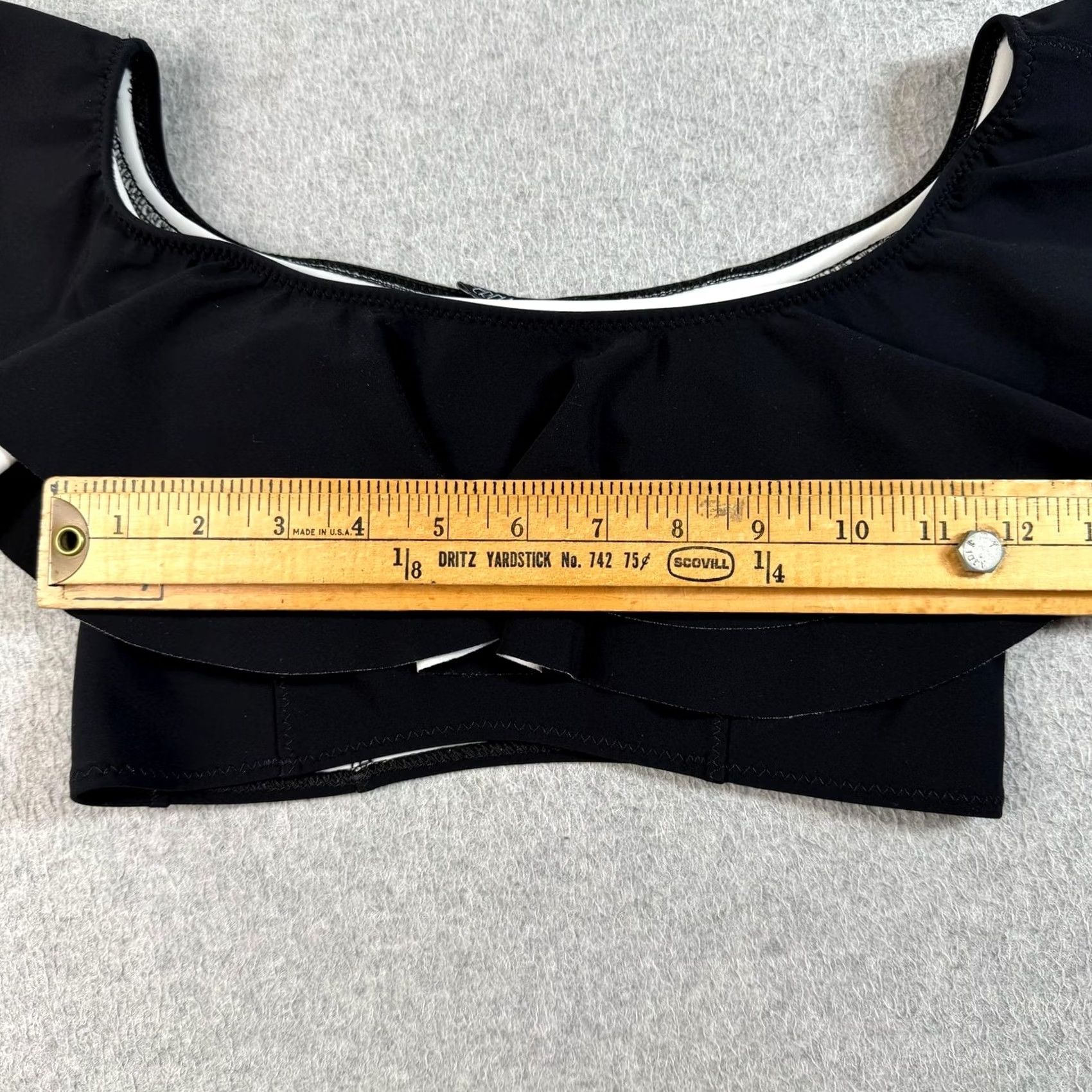 Lisa Marie Fernandez Lisa Marie Fernandez Bikini Top Women M Black Ruffle Bandeau Swim Cruise - 2 Piece Set Size M / US 6-8 / IT 42-44 - 7 Thumbnail
