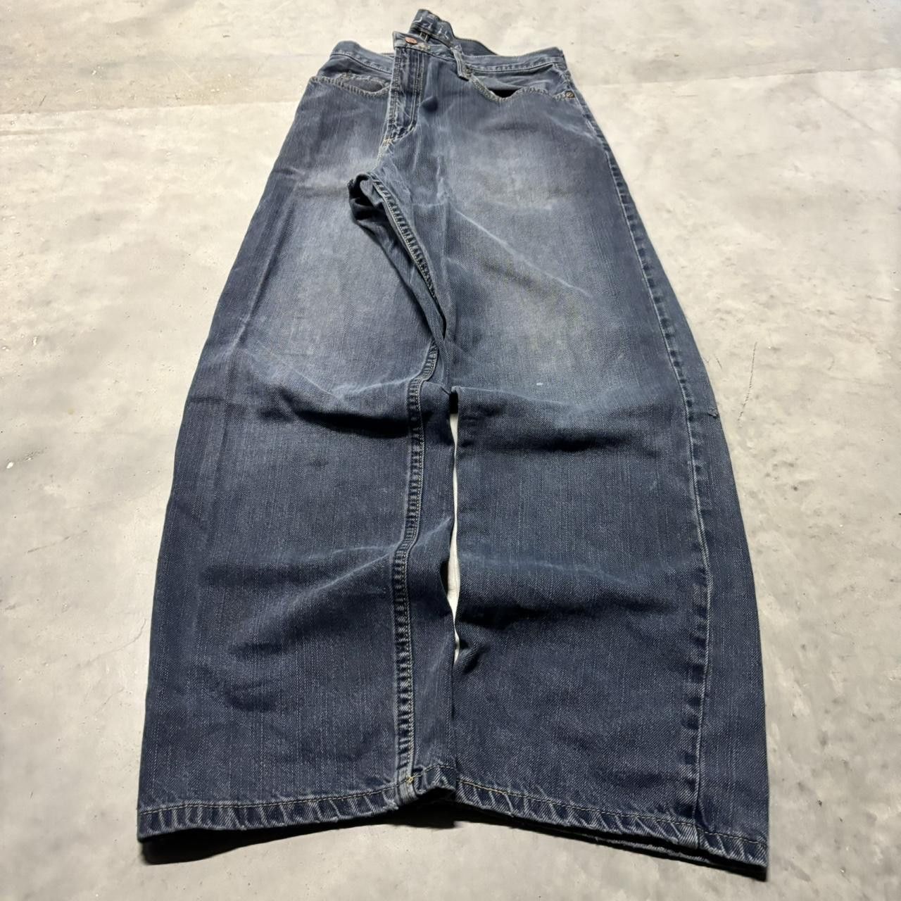 Japanese Brand × Vintage Vintage Y2K/2000s Grunge Faded Dark Wash Denim Jeans! Size US 32 / EU 48 - 3 Thumbnail