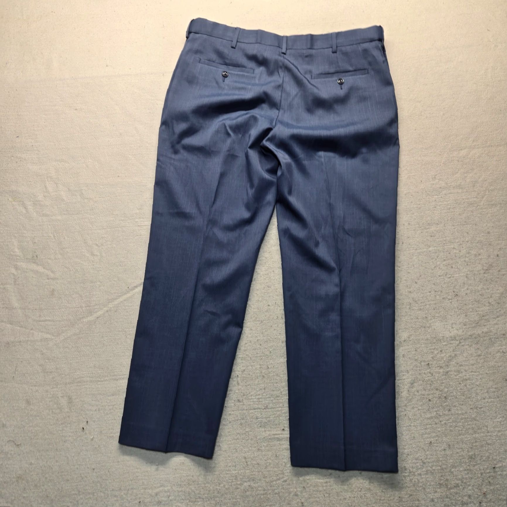 Savane Savane Navy Blue Dress Pants Men 38 x 29 Flat Front Casual Solid 64% Polyester 34% Rayon 2% Spandex Pants Mens Size US 38 / EU 54 - 8 Thumbnail