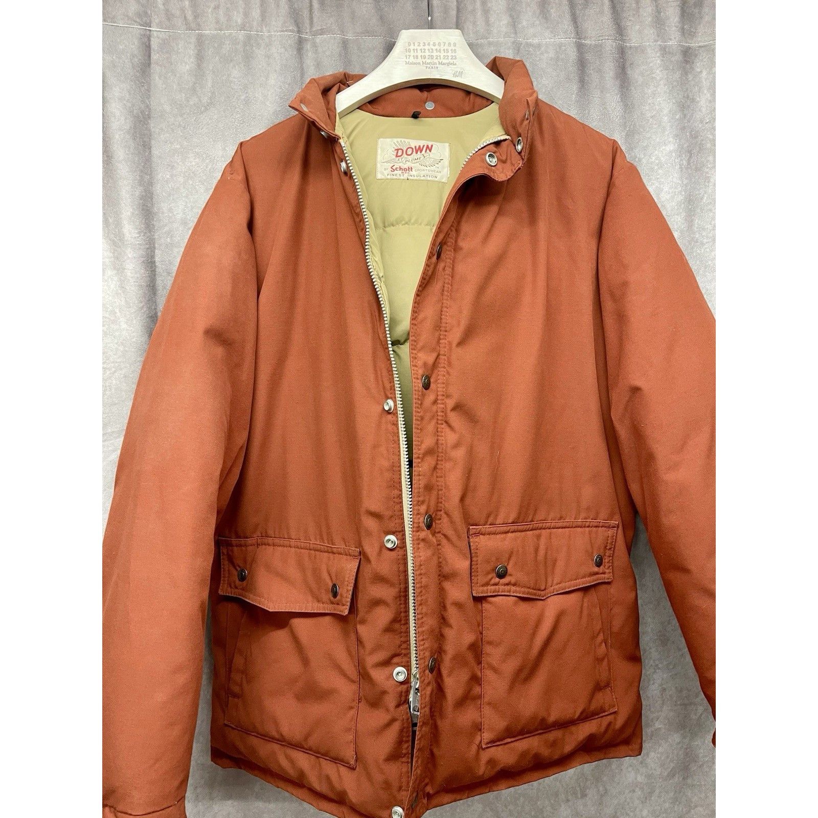 Schott Vtg 70s Schott NYC Burnt Orange Down Et Plume Puffer Jacket Size US XL / EU 56 / 4 - 6 Thumbnail