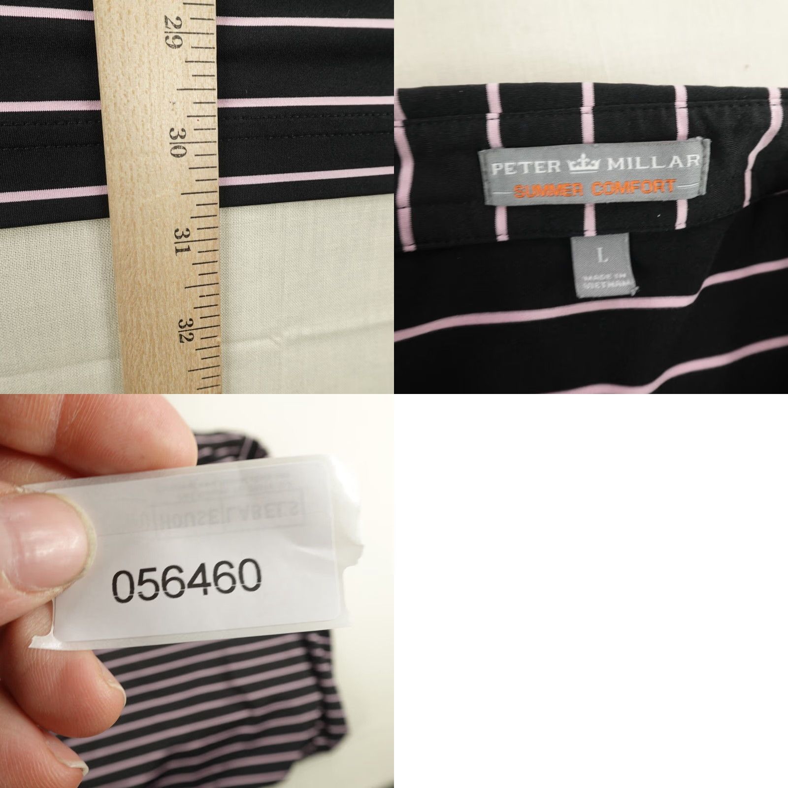 Peter Millar Peter Millar Polo Shirt Men Large Black Pink Stripes Summer Comfort Coto De Caza Size US L / EU 52-54 / 3 - 8 Thumbnail