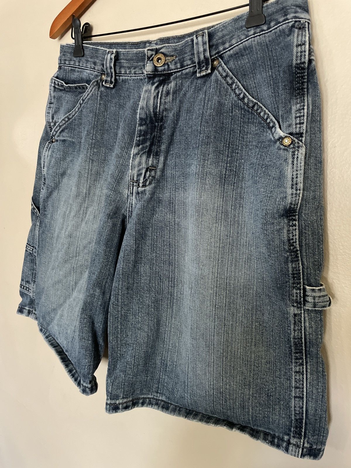 Lee × Vintage Lee Dungarees Blue Jean Denim Carpenter Shorts Jorts 33” 🔥👀 Size US 33 - 4 Thumbnail