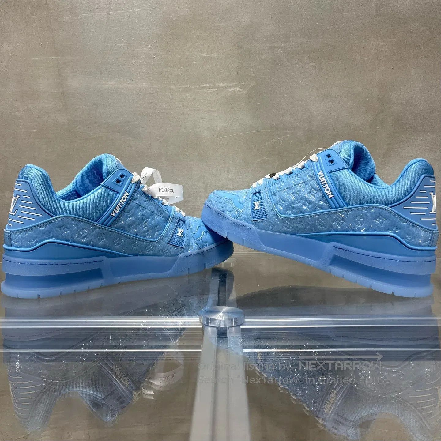 Louis Vuitton Louis Vuitton Trainer New Full-Print Blue shoes Size US 7.5 / EU 40-41 - 5 Thumbnail