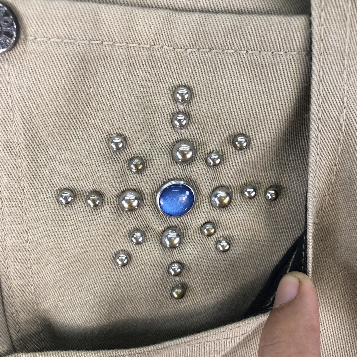 Japanese Brand Vintage 2000s Risot Rhinestone Low Rise Flare Bushpants Size 31" - 11 Thumbnail