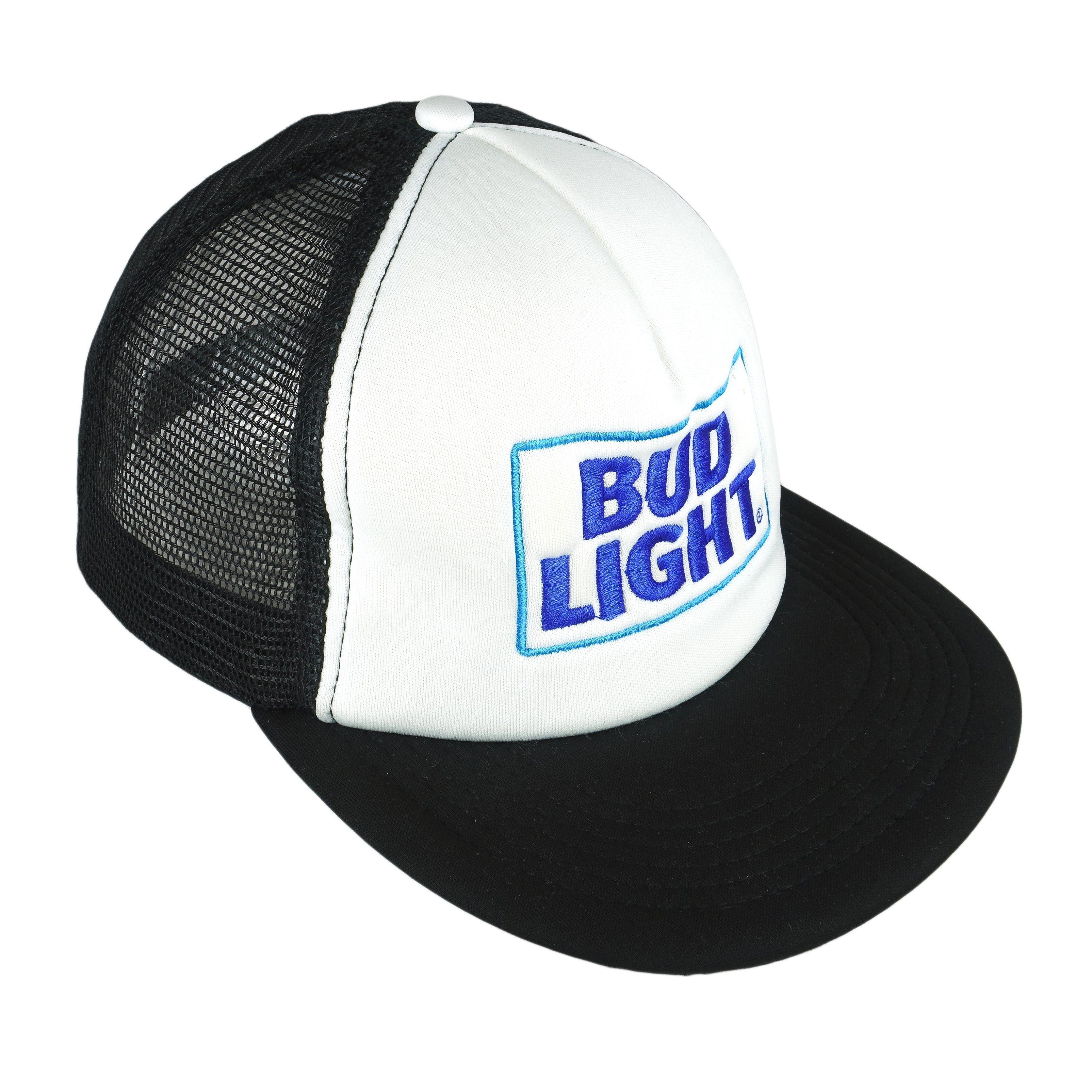 Budweiser (District) - White & Black Spell-Out Trucker Snapback Hat Size ONE SIZE - 2 Thumbnail