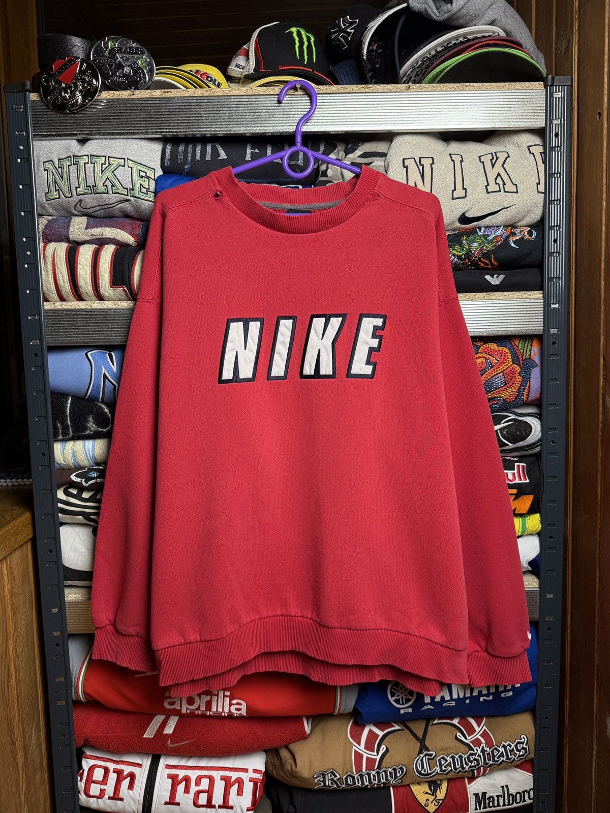 Nike × Vintage Nike Vintage Sweatshirt Big Logo Swoosh Crewneck 90s Size US XXL / EU 58 / 5 - 1 Thumbnail