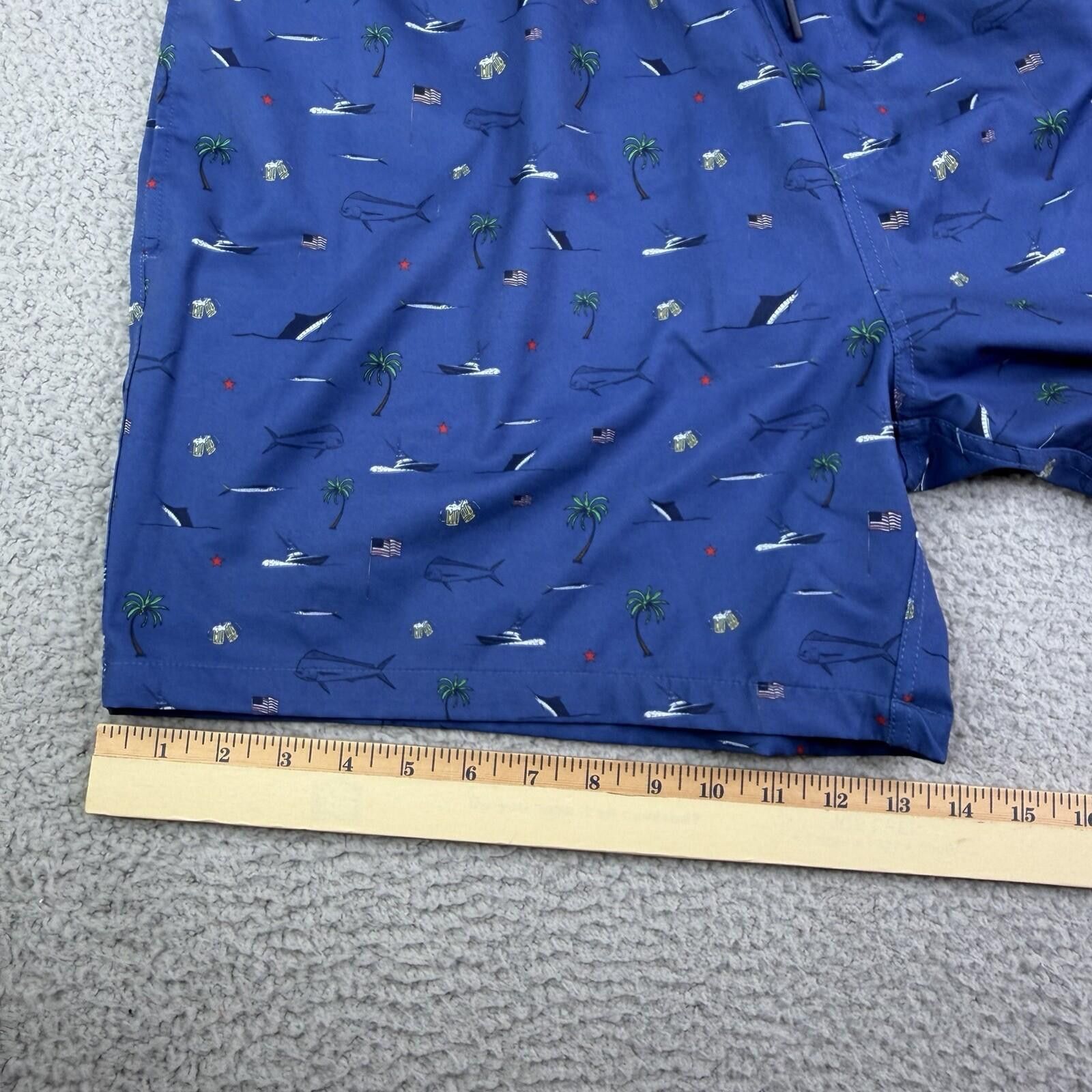 Other Huk Blue Swim Trunks Tropical USA Men's XXL Performance Size US 40 / EU 56 - 10 Thumbnail