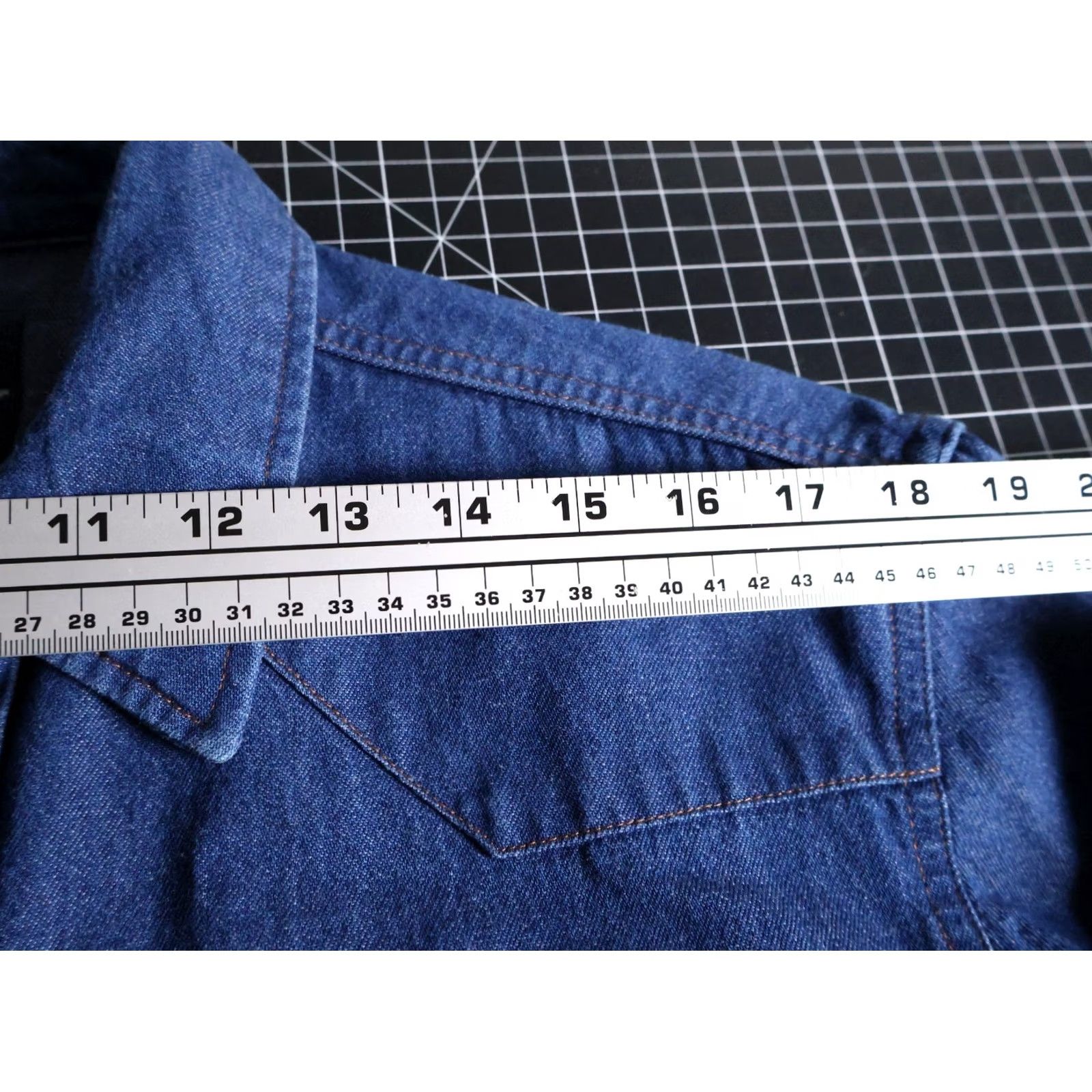 Wrangler VINTAGE Wrangler Denim Western Shirt Men's Medium Blue Pearl Snap Rockabilly Retro Shirt Size US M / EU 48-50 / 2 - 7 Thumbnail