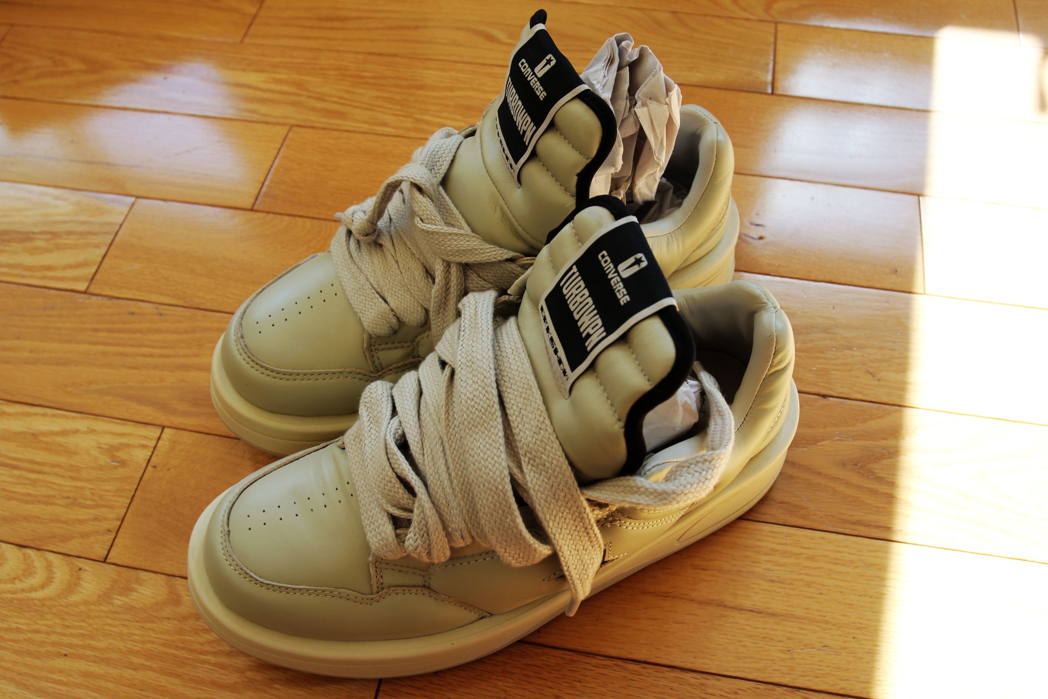 Converse × Rick Owens Drkshdw BNWT SS25 RICK OWENS DRKSHDW TURBOWPN OX SNEAKERS OYSTER 9 Size US 9 / EU 42 - 2 Thumbnail